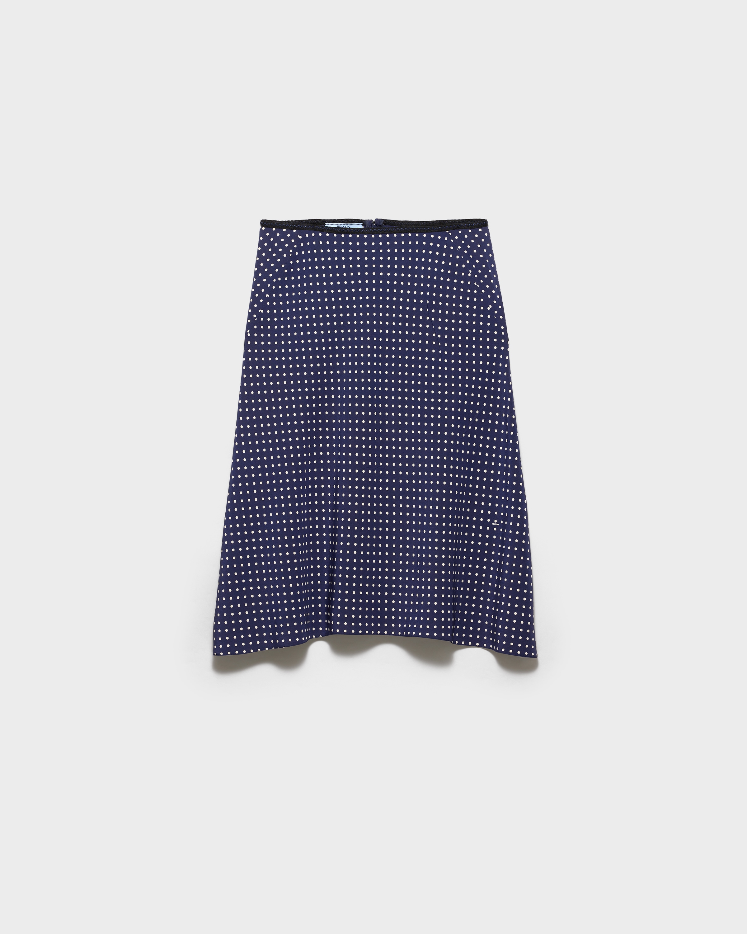 Polka-Dot Marocain Skirt Blue/white