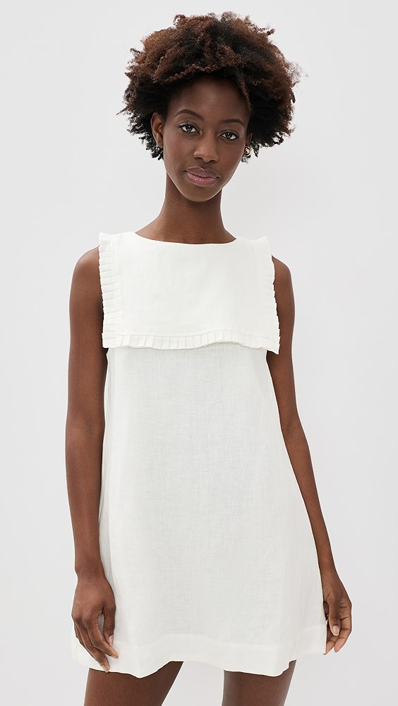 Agnes Linen Mini Dress - White