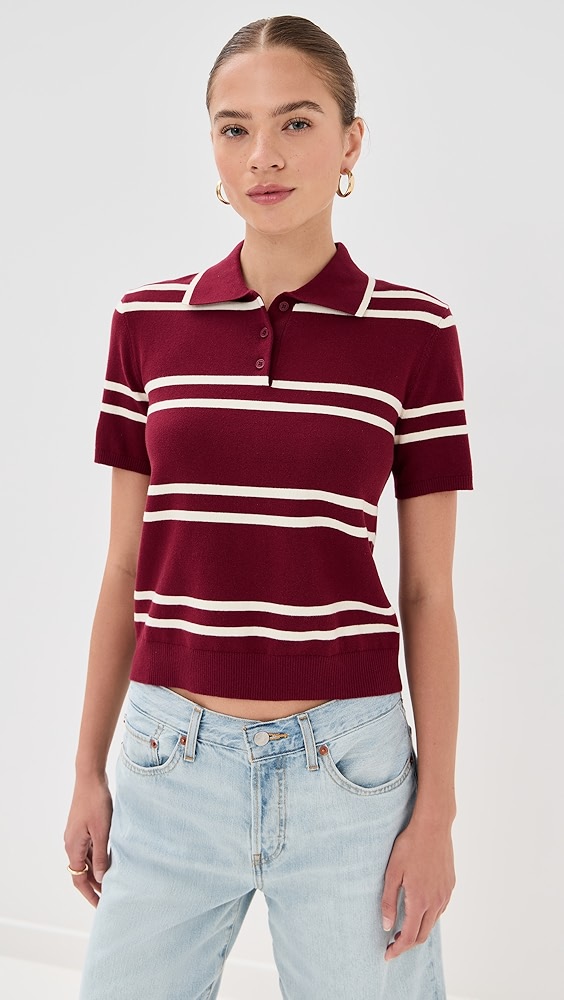 State &amp;amp; Lake Short Sleeve Striped Polo