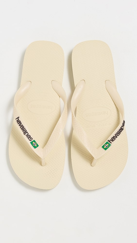 Brazil Logo Flip Flops - Buttercream