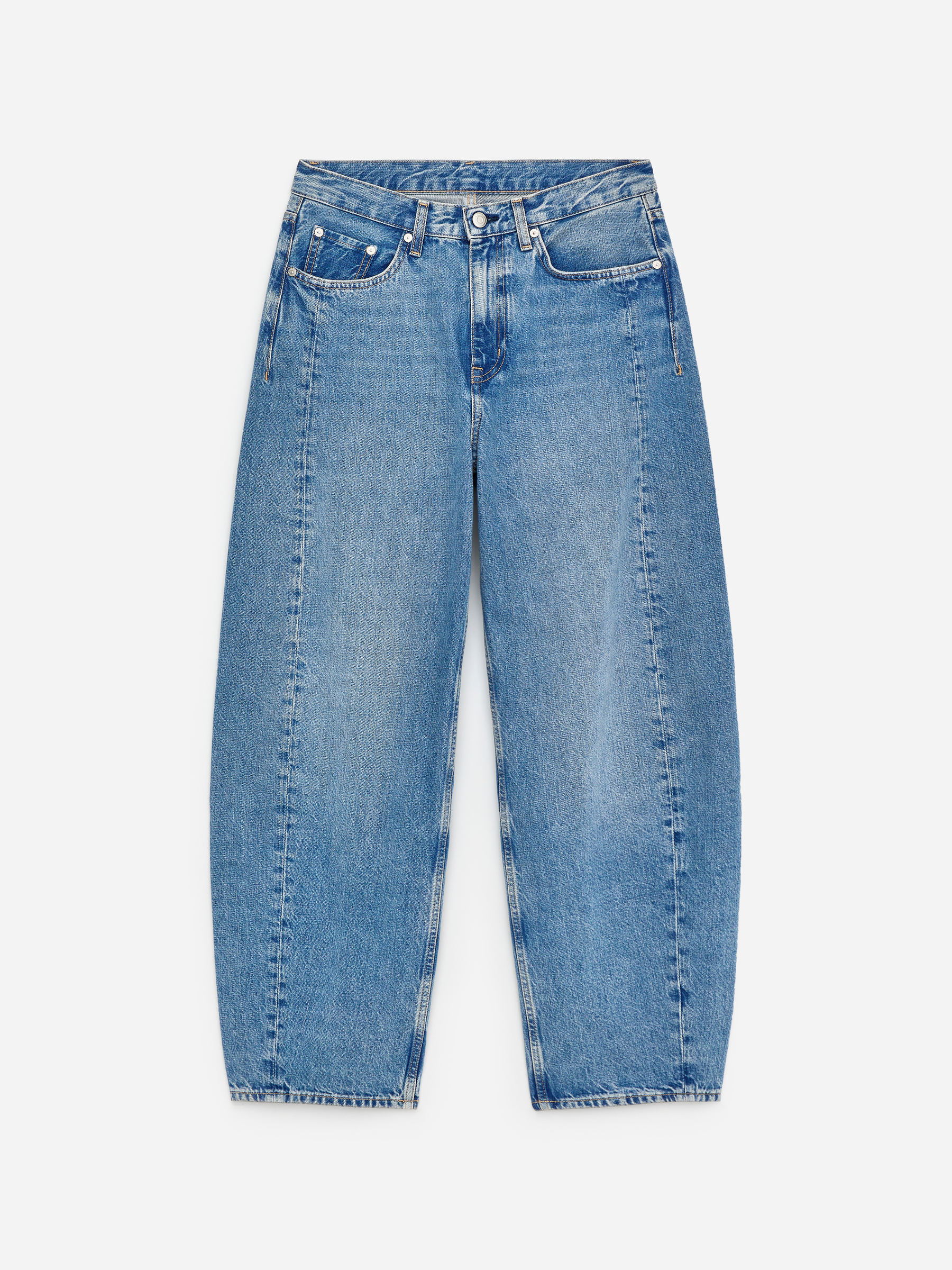 Bloom Barrel Jeans &amp;ndash; Mid Blue &amp;ndash; Women &amp;ndash; Arket Gb