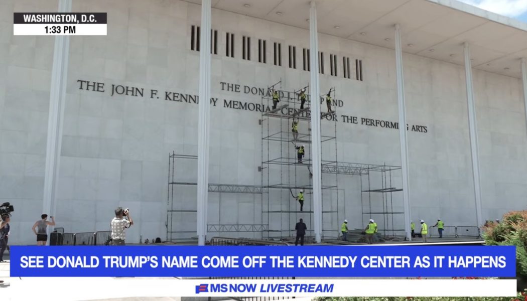 Donald Trump's Name Torn Off the Kennedy Center