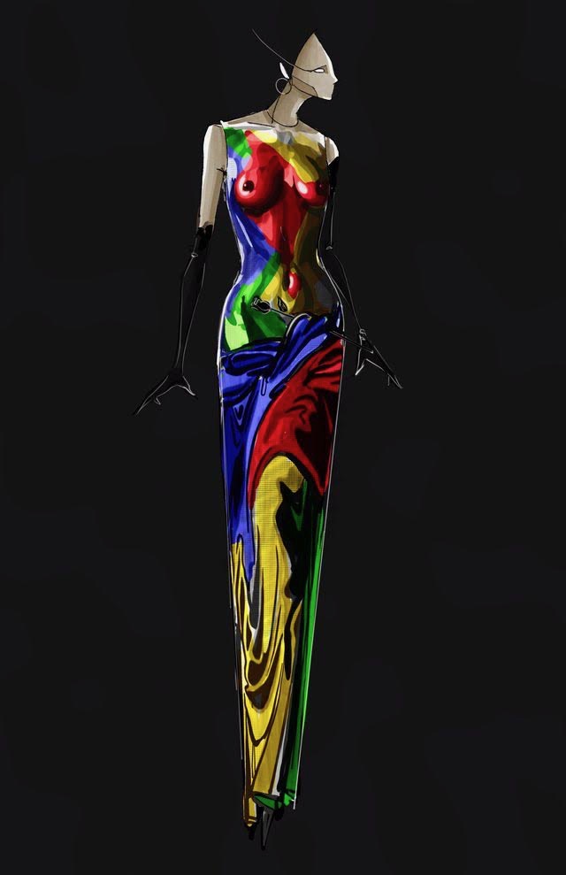 Chase Infiniti Met Gala sketch.