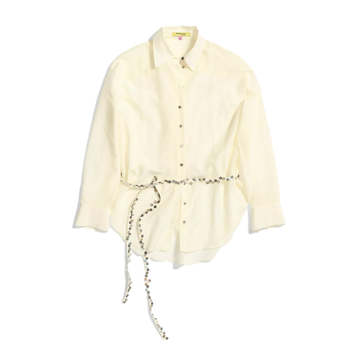 Mango x ECKHAUS LATTA, Semi-sheer Shirt with Beaded Belt