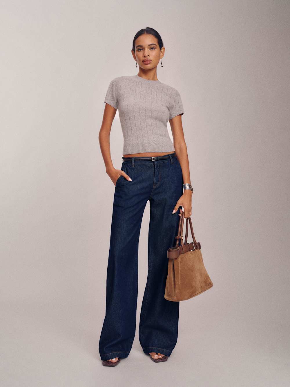 Elio Low Rise Denim Trouser