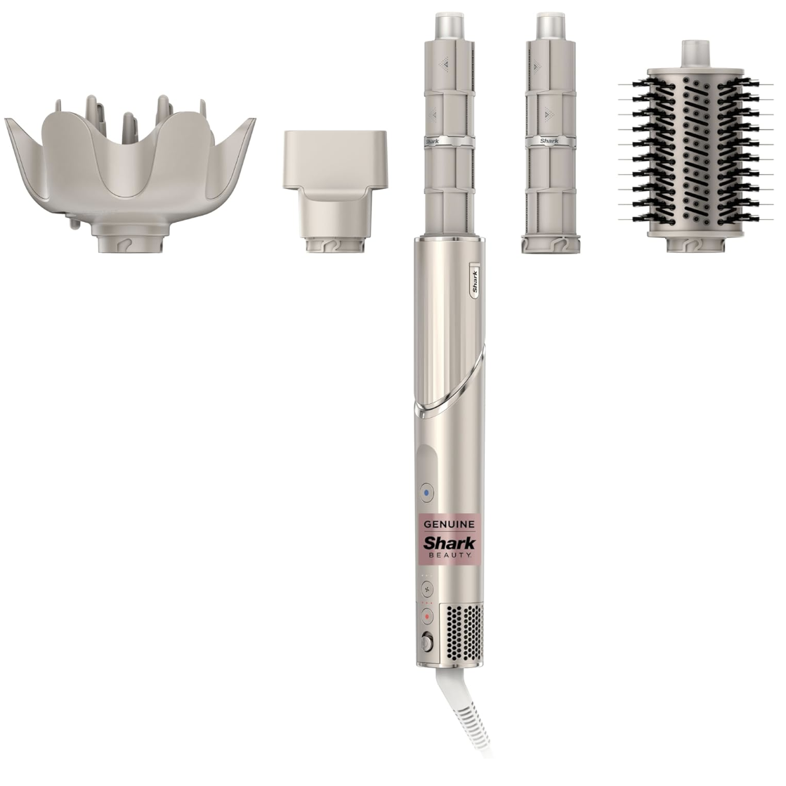 Shark Flexstyle | Air Multi-Styler &amp;amp; Drying System | Hair Dryer Brush for Blowouts With Coanda Auto- Wrap Curlers, Oval Brush, Curl-Defining Diffuser &amp;amp; Concentrator Attachment | Stone | Hd435