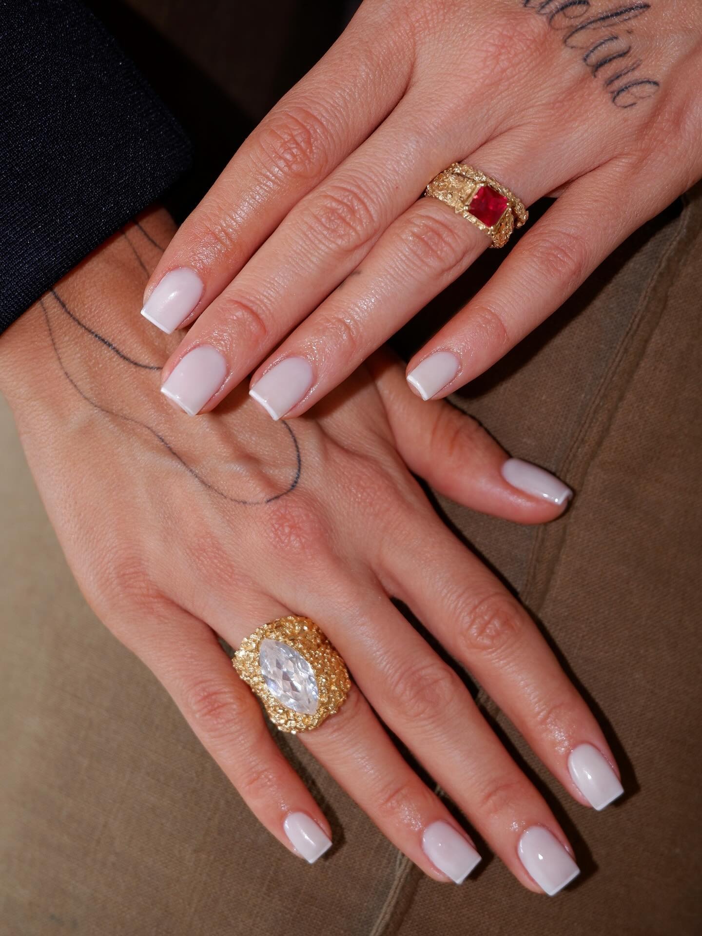 Milky white French manicure