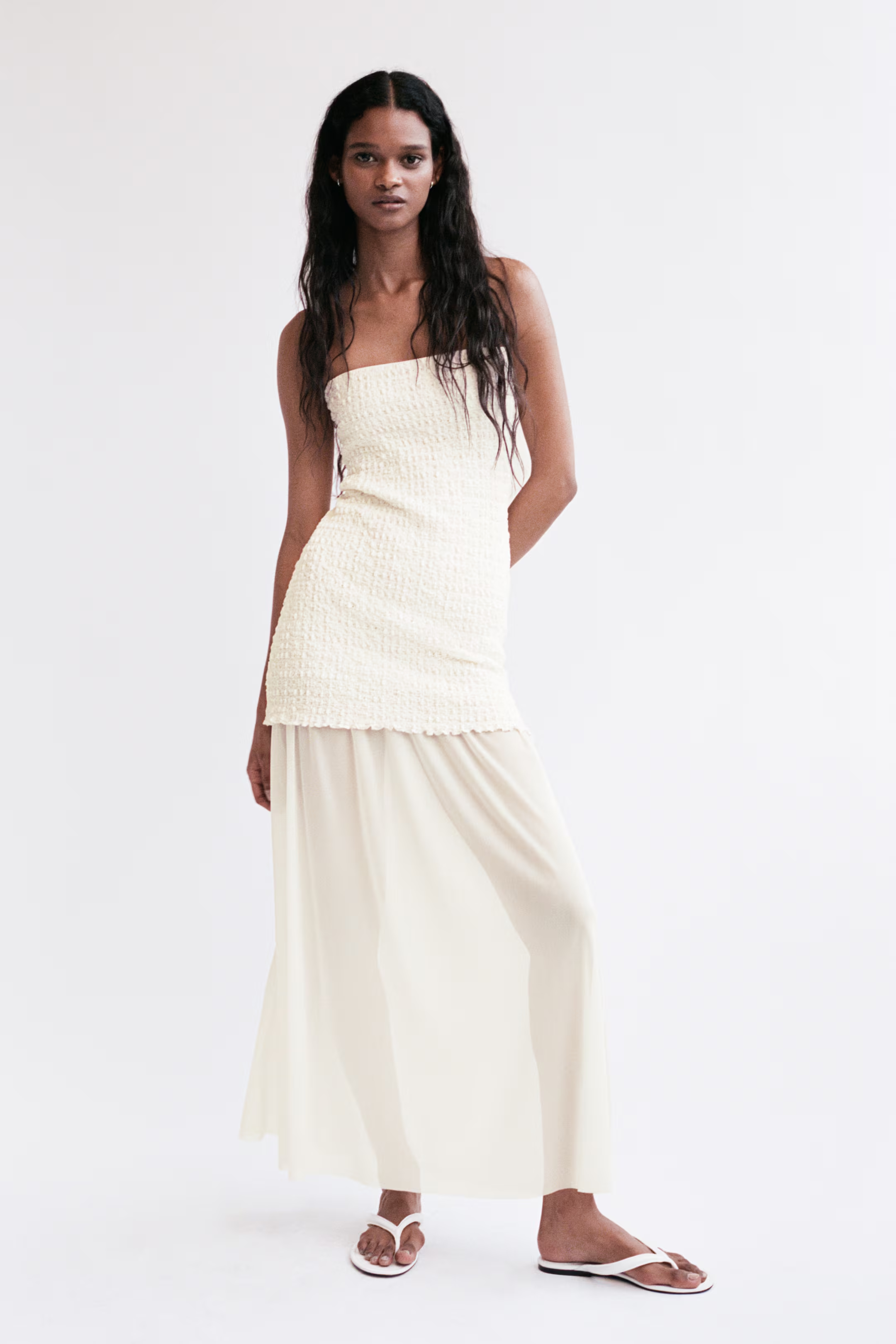 H&amp;amp;M, Dual-Fabric Bandeau Dress