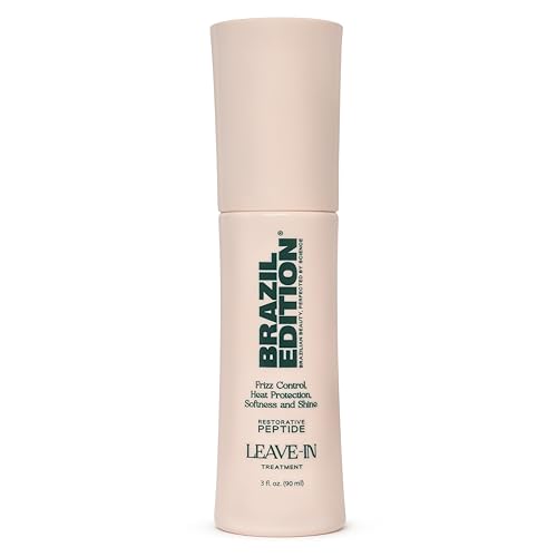 Brazil Edition Restorative Peptide Leave-In Treatment &amp;ndash; Frizz Control, Heat &amp;amp; Uv Protection, Repairs Damaged Hair, Hyaluronic Acid for Stronger, Shinier &amp;amp; Smoother Hair (3 Fl Oz)
