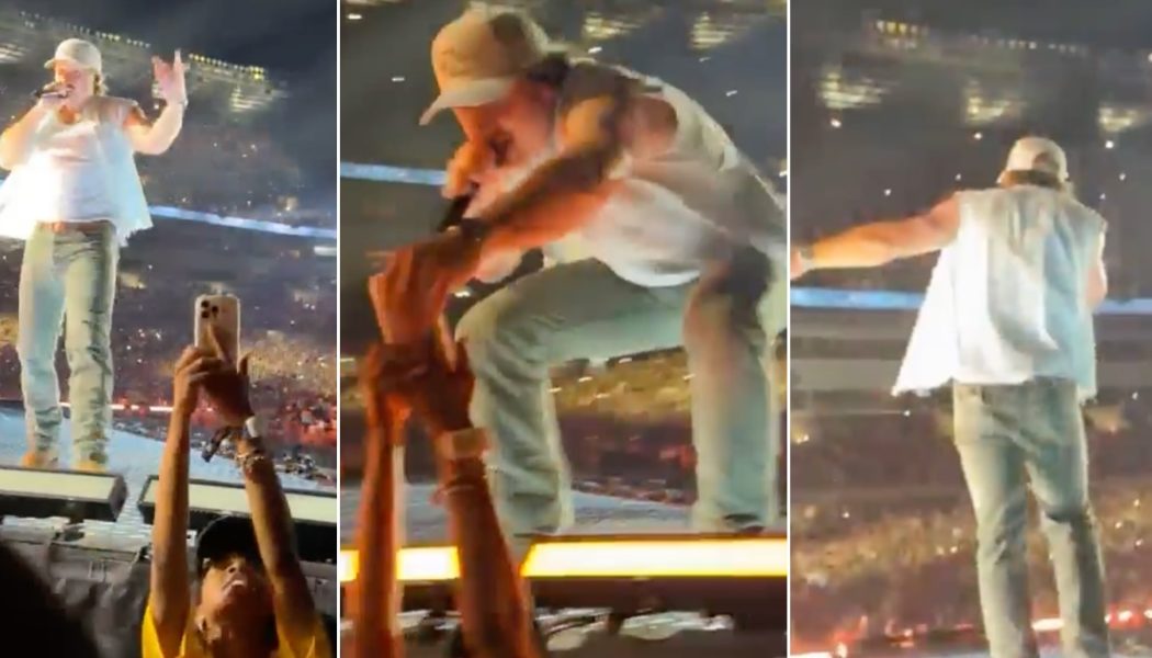 Morgan Wallen Snatches Security Guard's Phone and Chucks It Into Crowd