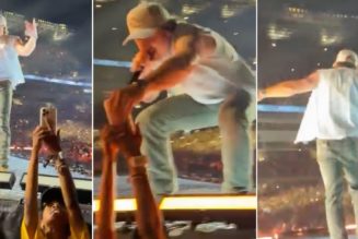 Morgan Wallen Snatches Security Guard's Phone and Chucks It Into Crowd