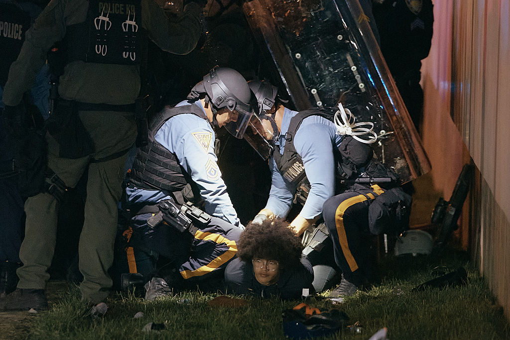 Protestors Demonstrate And Clash With Officers Outside Delaney Hall Detention Facility In Newark