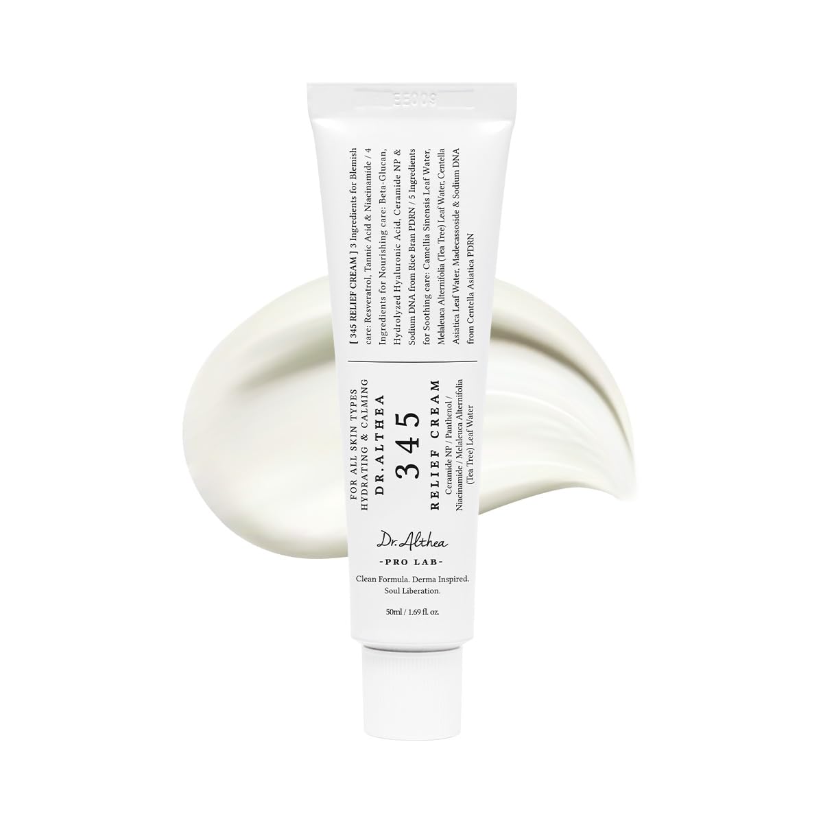 Dr.Althea, Dr.althea 345 Relief Cream | Pdrn &amp;amp; Hyaluronic Acid for Hydration, Blemish Care | Post-Acne Face Moisturizer With Centella &amp;amp; Niacinamide | Korean Vegan Skincare, 1.69 Fl Oz (ver.2 - Pack of 1)