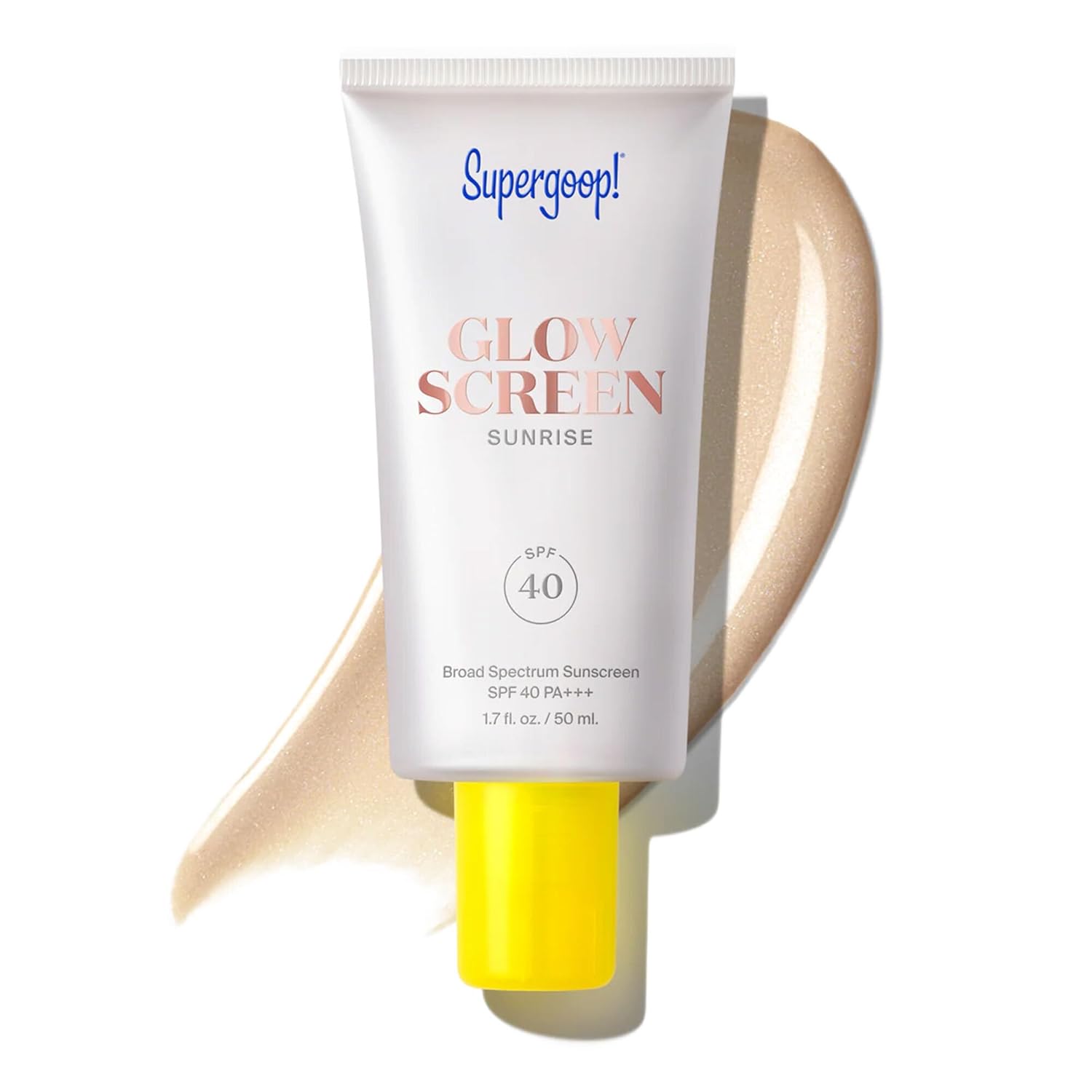 Supergoop!, Supergoop! Glowscreen Spf 40, Sunrise (champagne Glow) - 1.7 Fl Oz - Glowy Primer + Broad Spectrum Tinted Sunscreen - Helps Filter Blue Light - Hydration - Hyaluronic Acid &amp;amp; Vitamin B5