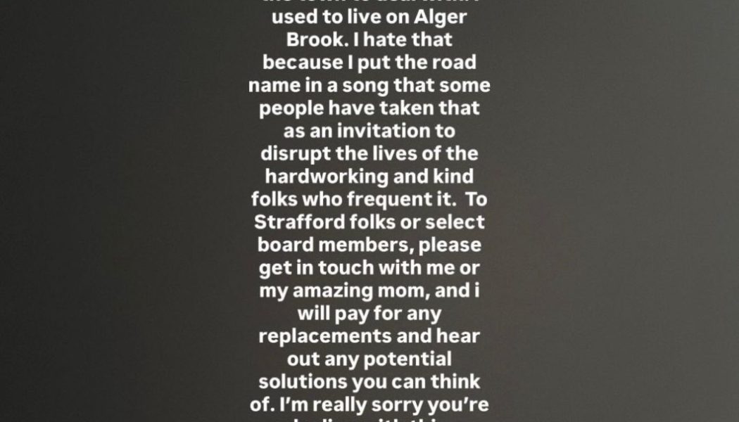 Noah Kahan Calls Out Fans for Stealing Vermont Road Sign Named in His Song