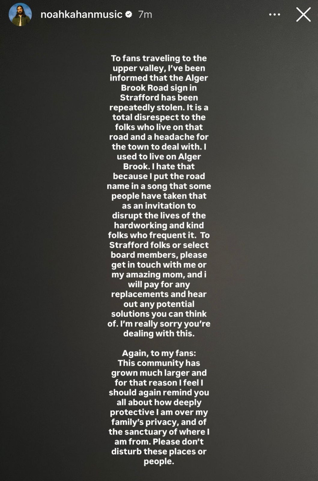 Noah Kahn IG Story
