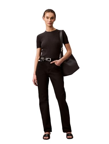 Calvin Klein Jeans Women's High Rise Straight Jeans, Ink, 28 R