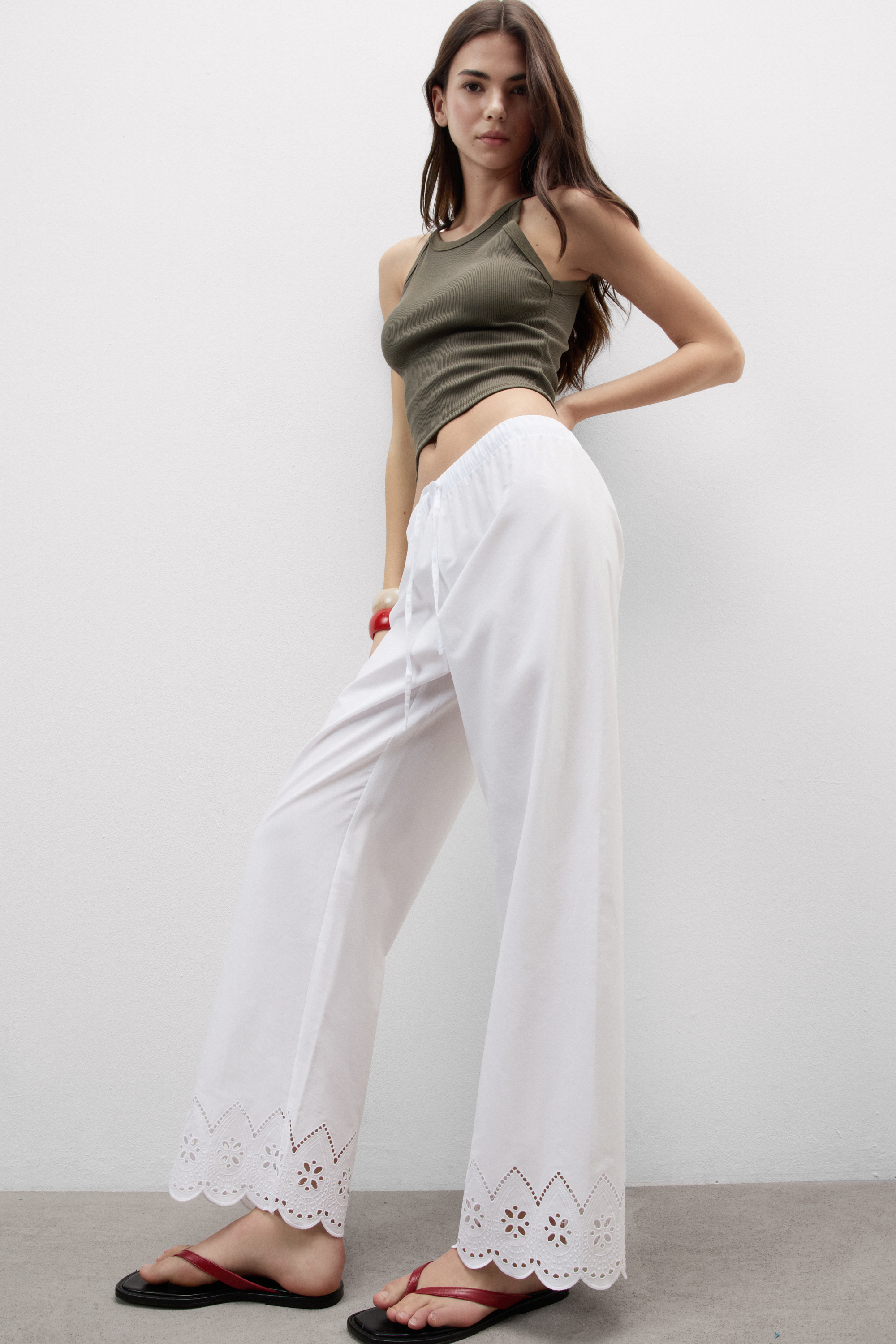 Made With Love Sangallo Cotton Full Length Pants