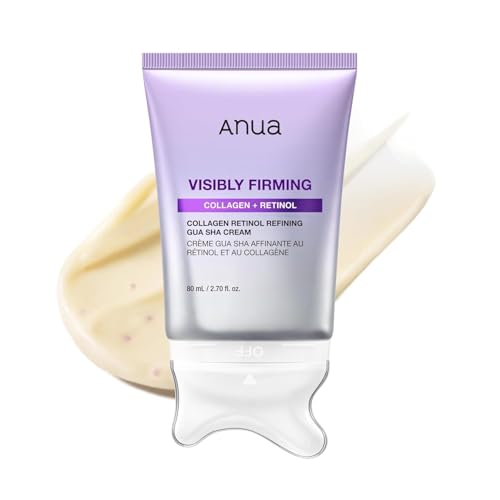 Anua Collagen Retinol Refining Gua Sha Cream, Neck Cream for Lifting &amp;amp; Firming, Jawline to D&amp;eacute;collet&amp;eacute;, Daily Moisturizer, Fine Line Care, Neck Massager, Korean Skin Care, 2.7fl.oz
