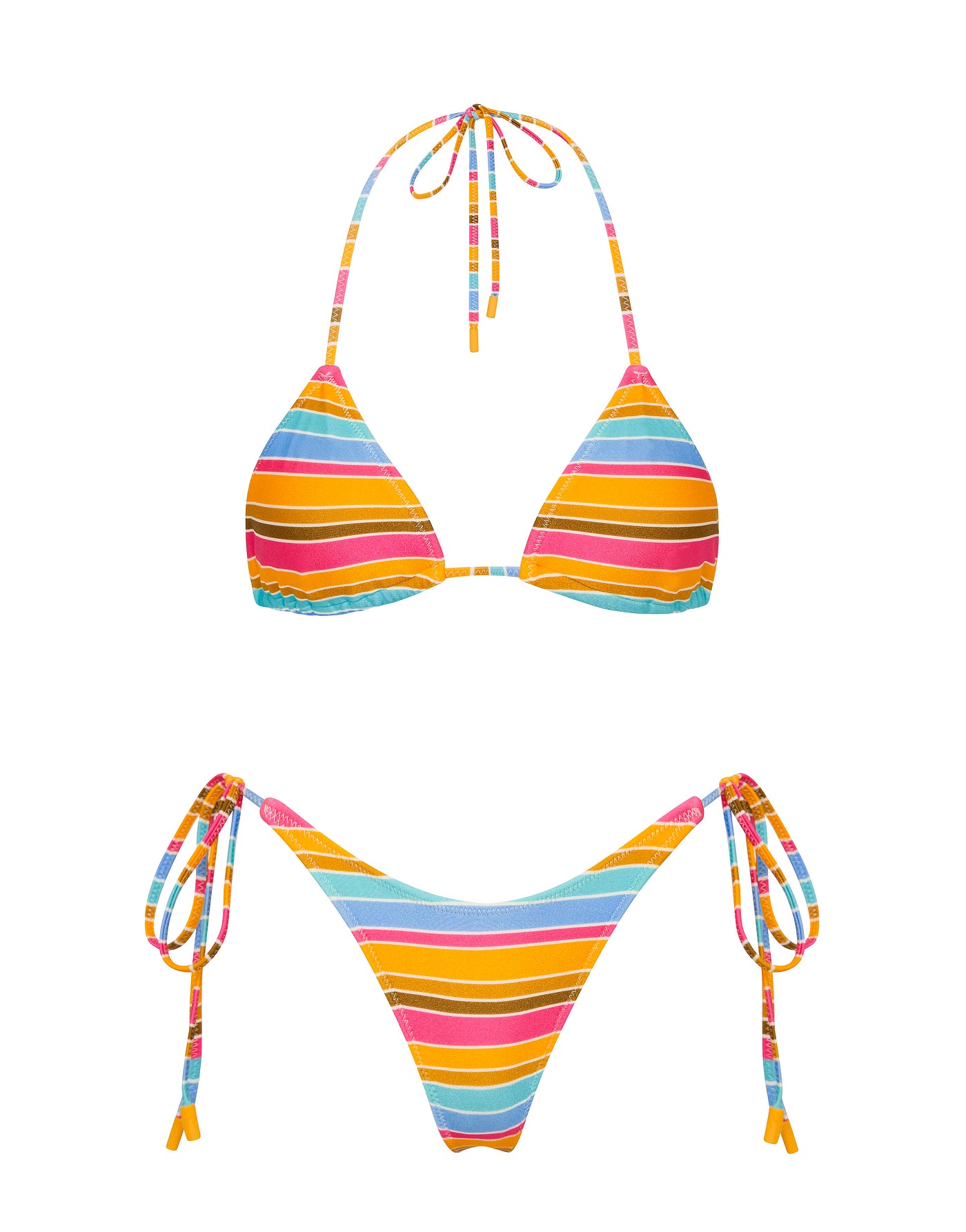 Vinca - Melon Stripe Triangle Bikini Set | Triangl