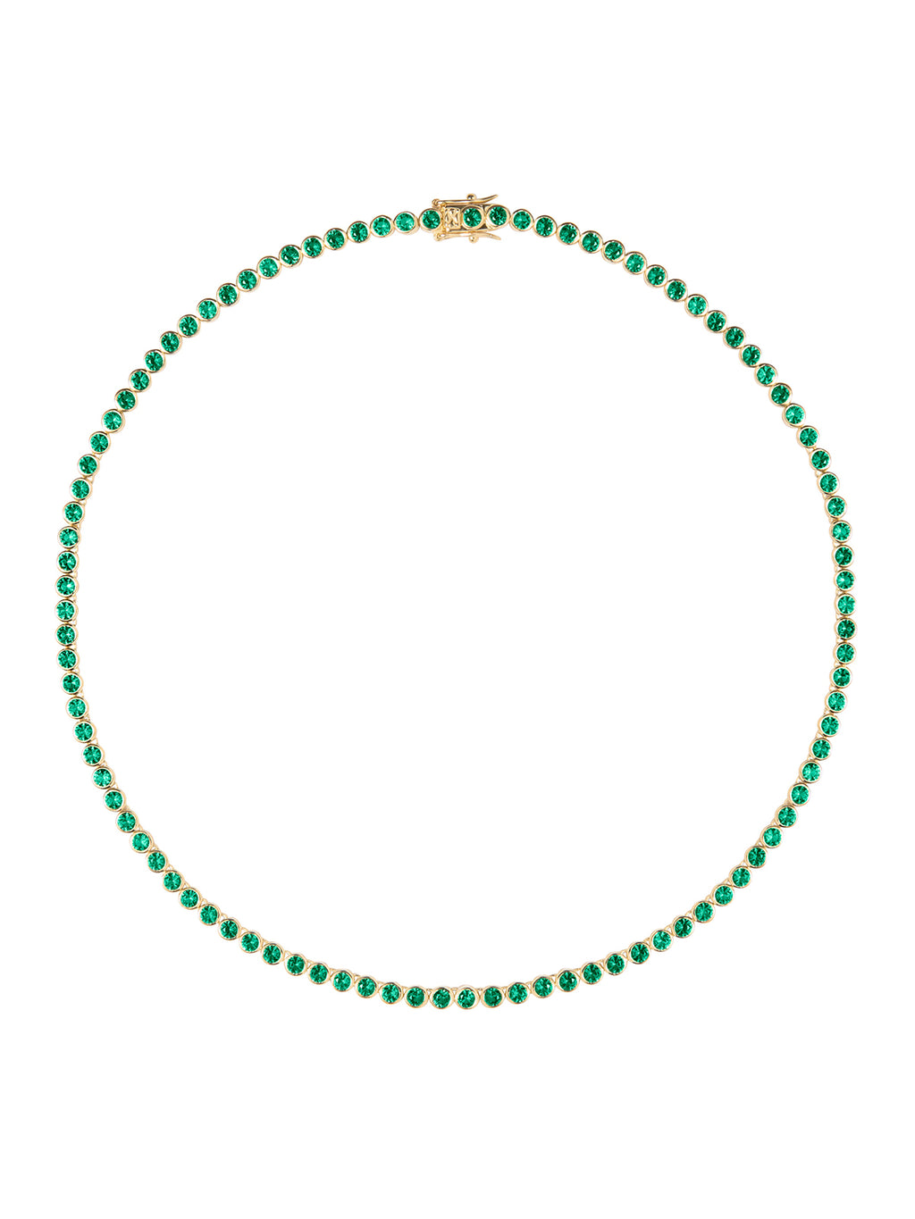 James Bezel Rivi&amp;Egrave;re Necklace in Nano Emerald, 18k Gold Vermeil