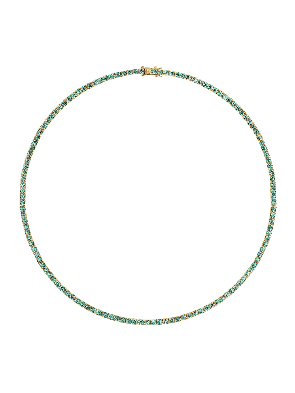 Kate Rivi&amp;Egrave;re Necklace in 3mm Viridian Green Moissanite, 18k Gold Vermeil