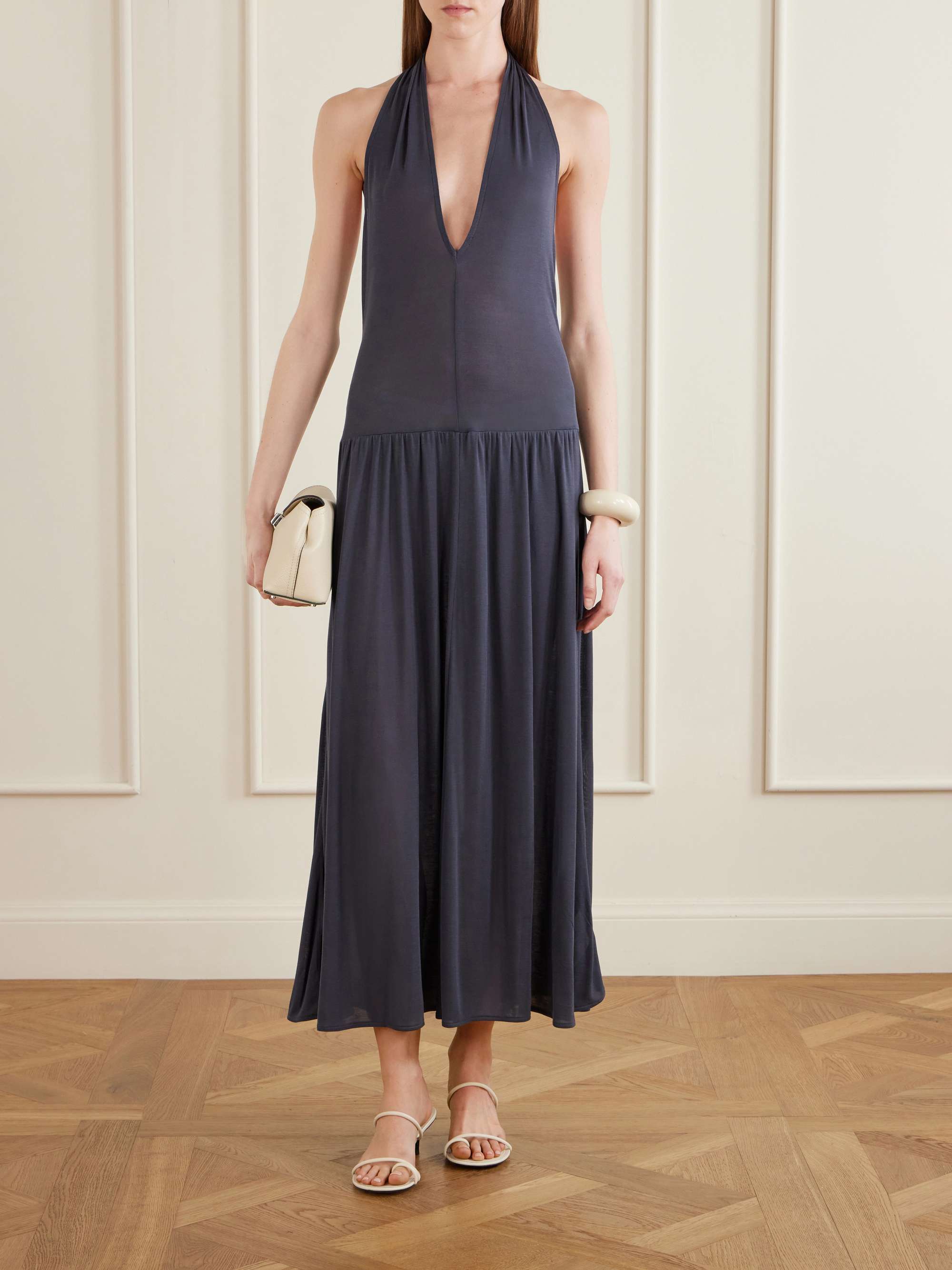 Tencel&amp;trade; Lyocell Halterneck Midi Dress