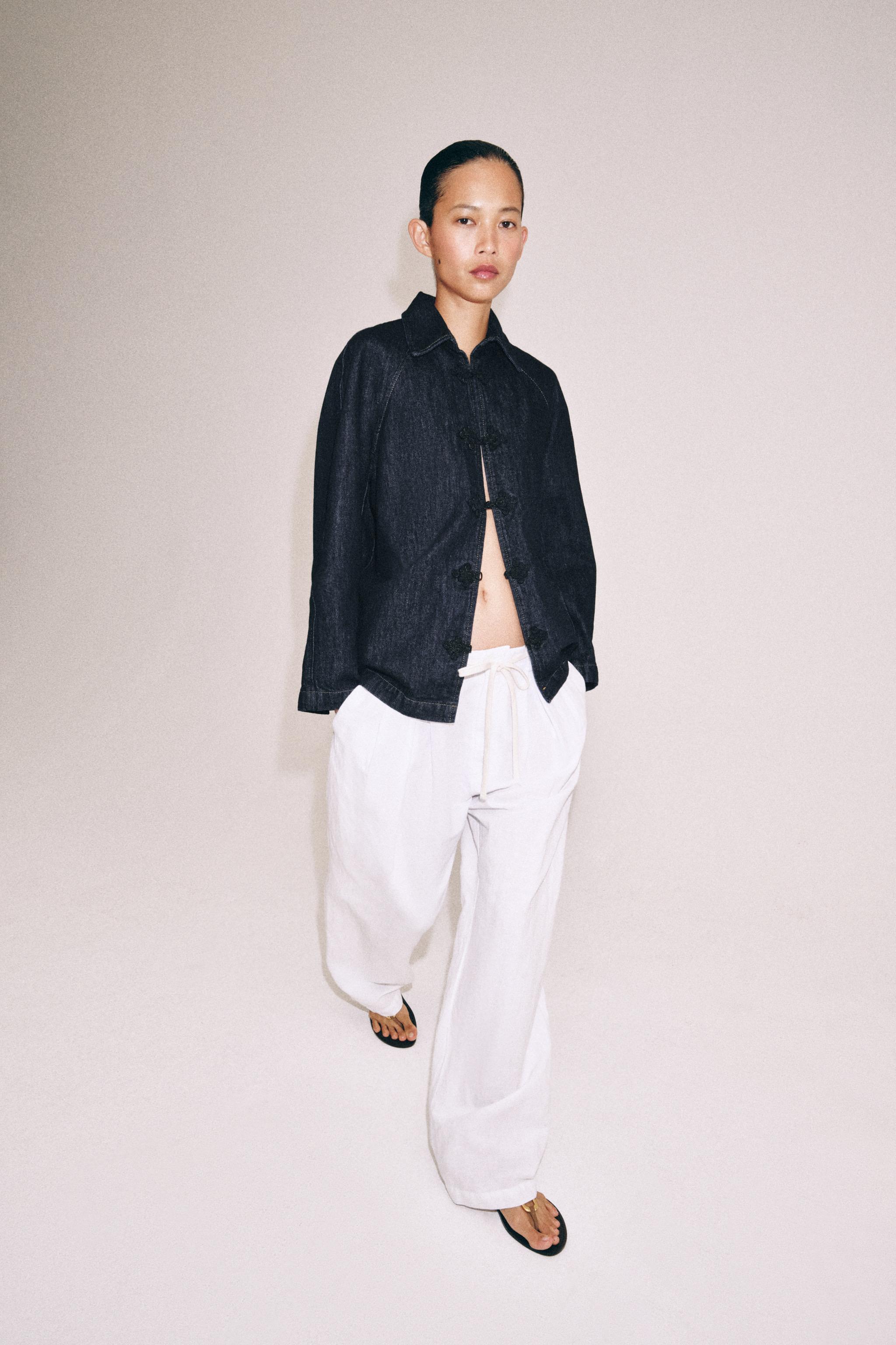Zw Collection Denim Jacket With Frog Fastening