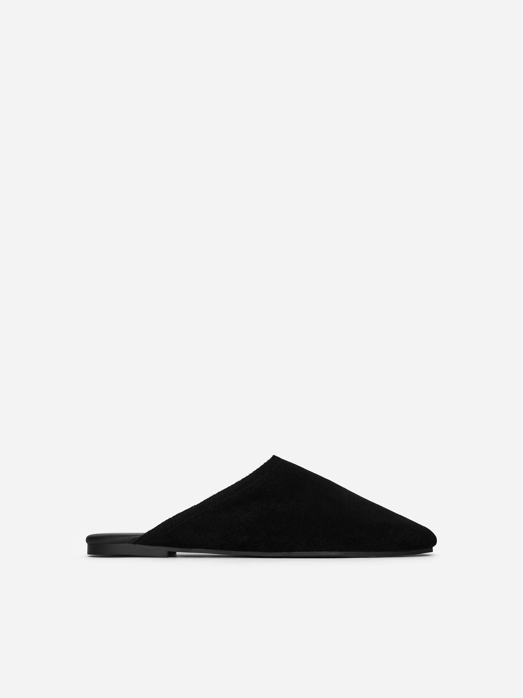 Suede Travel Slippers &amp;ndash; Black &amp;ndash; Women &amp;ndash; Arket Gb
