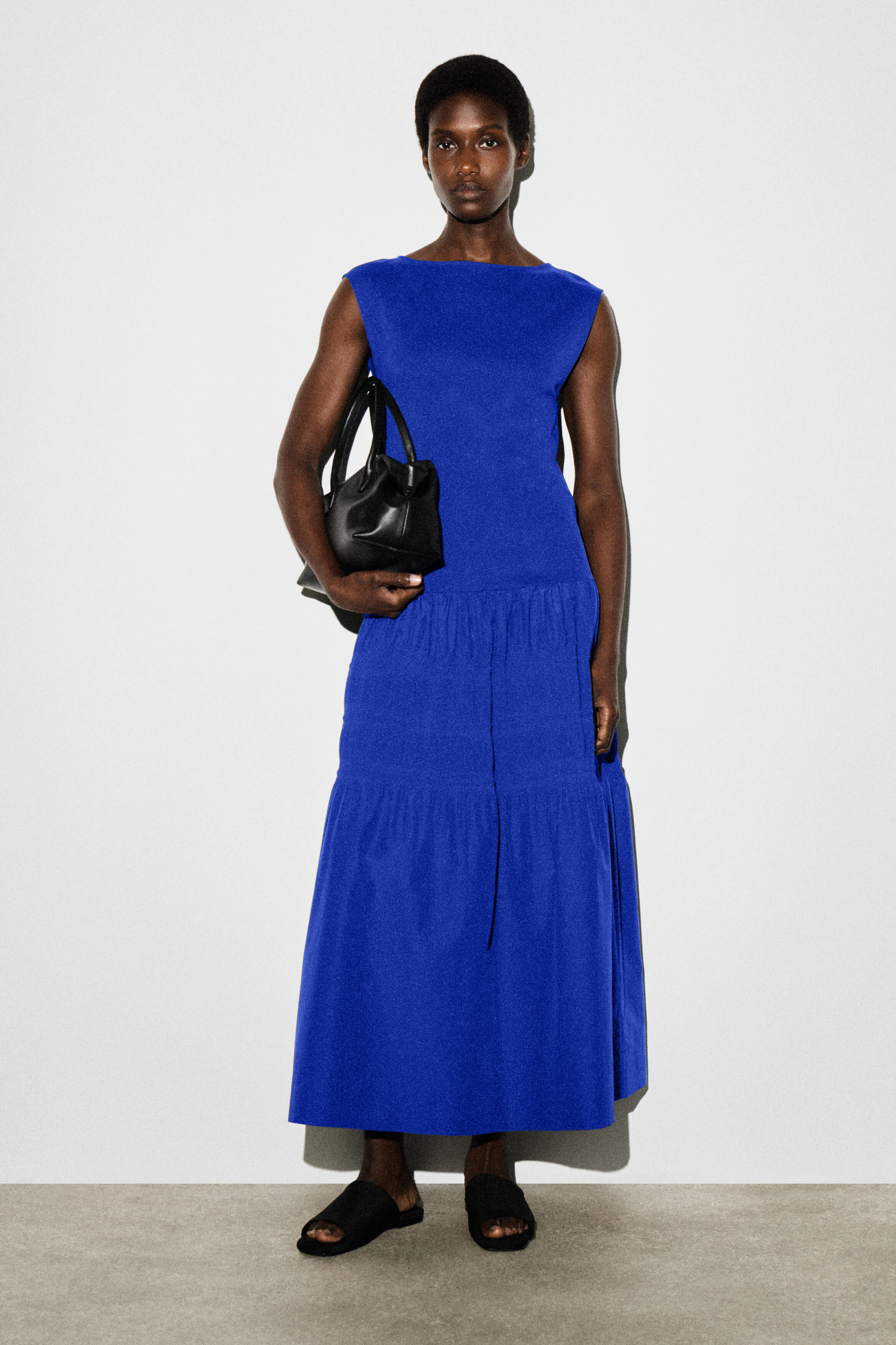 Tiered Gathered Midi Dress