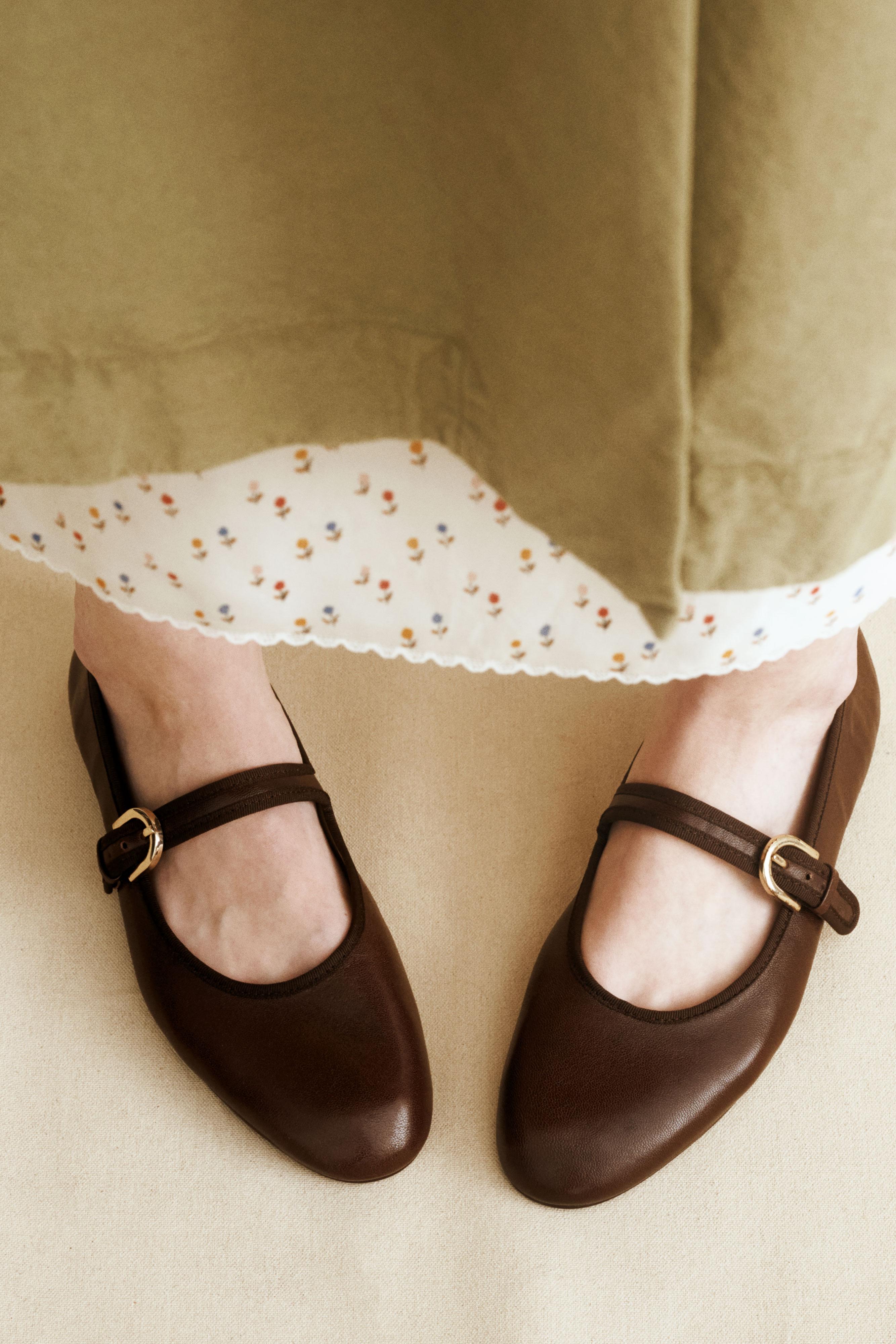Leather Ballet Flats Created by Caramel London X Zara