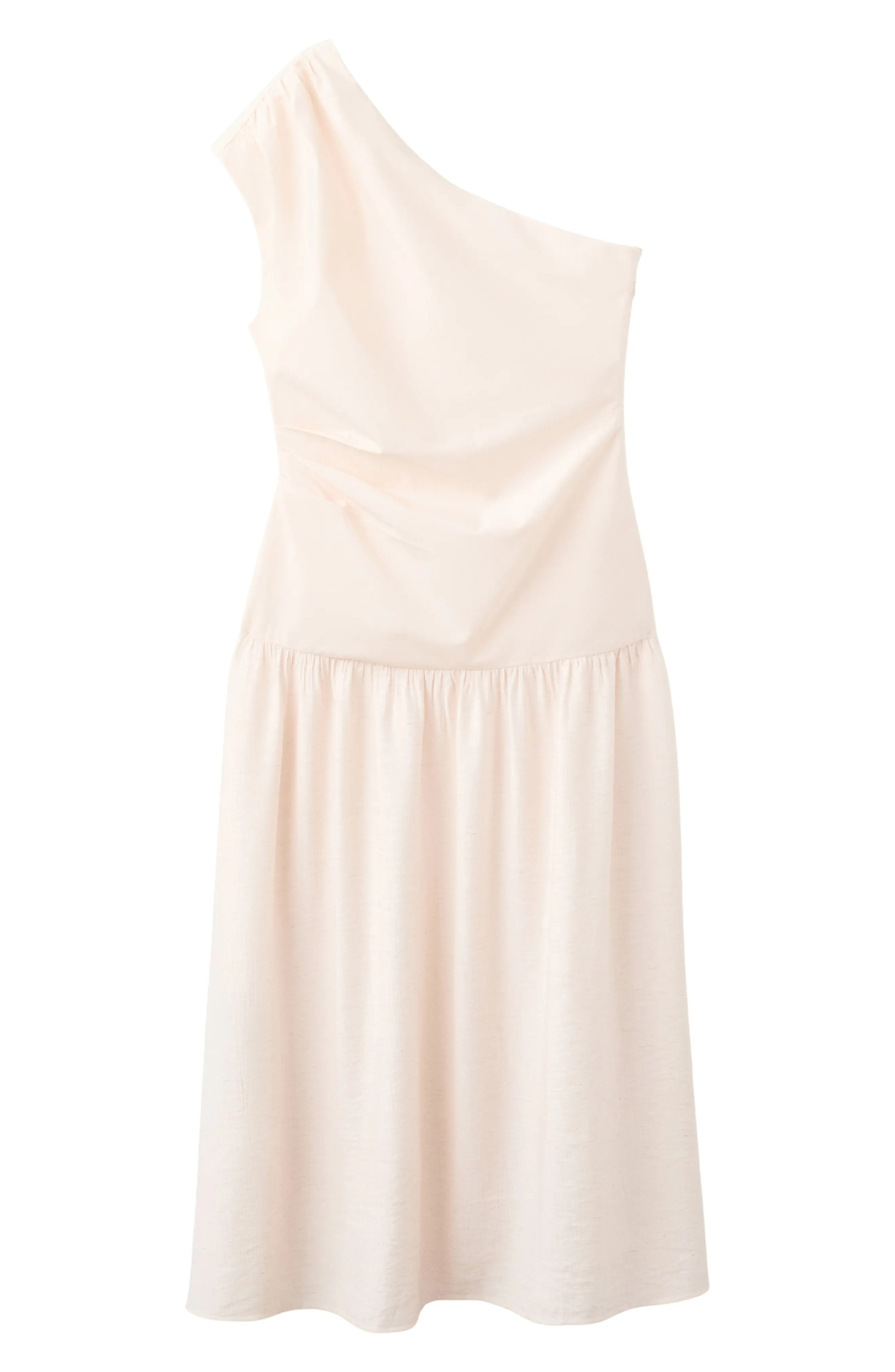 MANGO, One-Shoulder Drop Waist Cocktail Dress