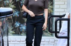 Tired of Kitten-Heel Flip-Flops? Hailey Bieber Is Wearing This Elegant Alt With Slim Trousers Instead