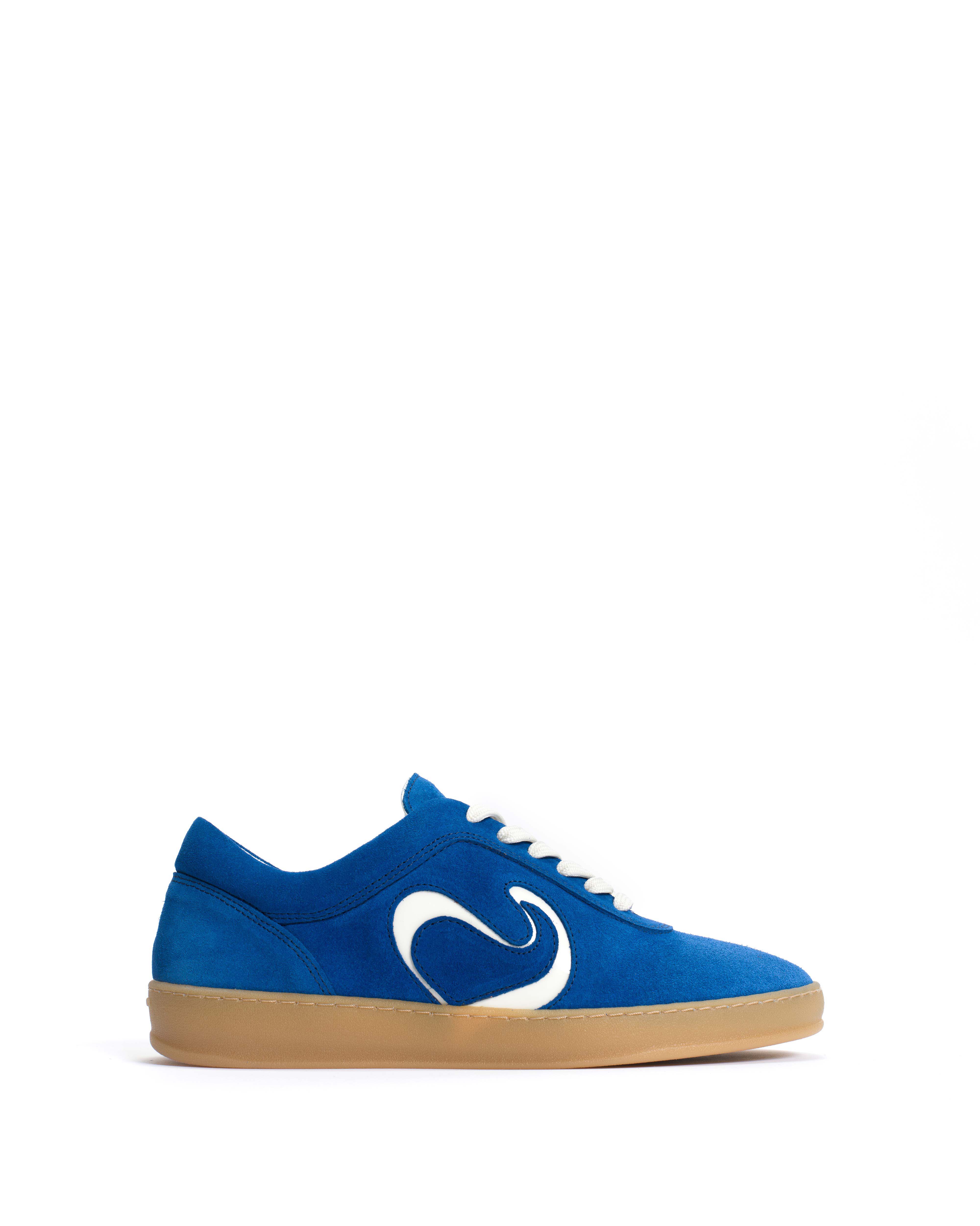 Blaire Calf Suede &amp;amp; Polished Soft Calf Electric Blue &amp;amp; Sand White