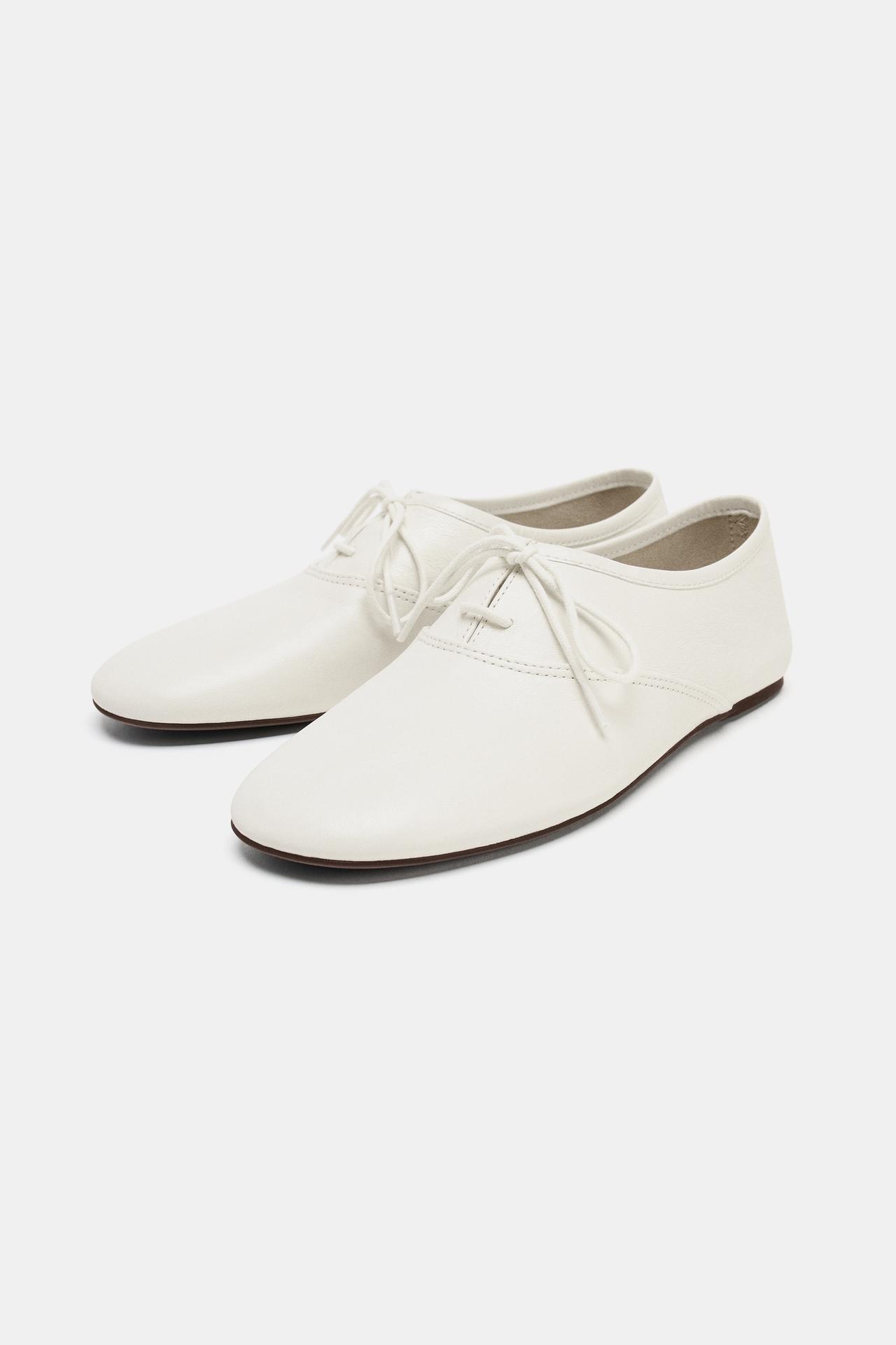 Zara Leather Lace-Up Loafers