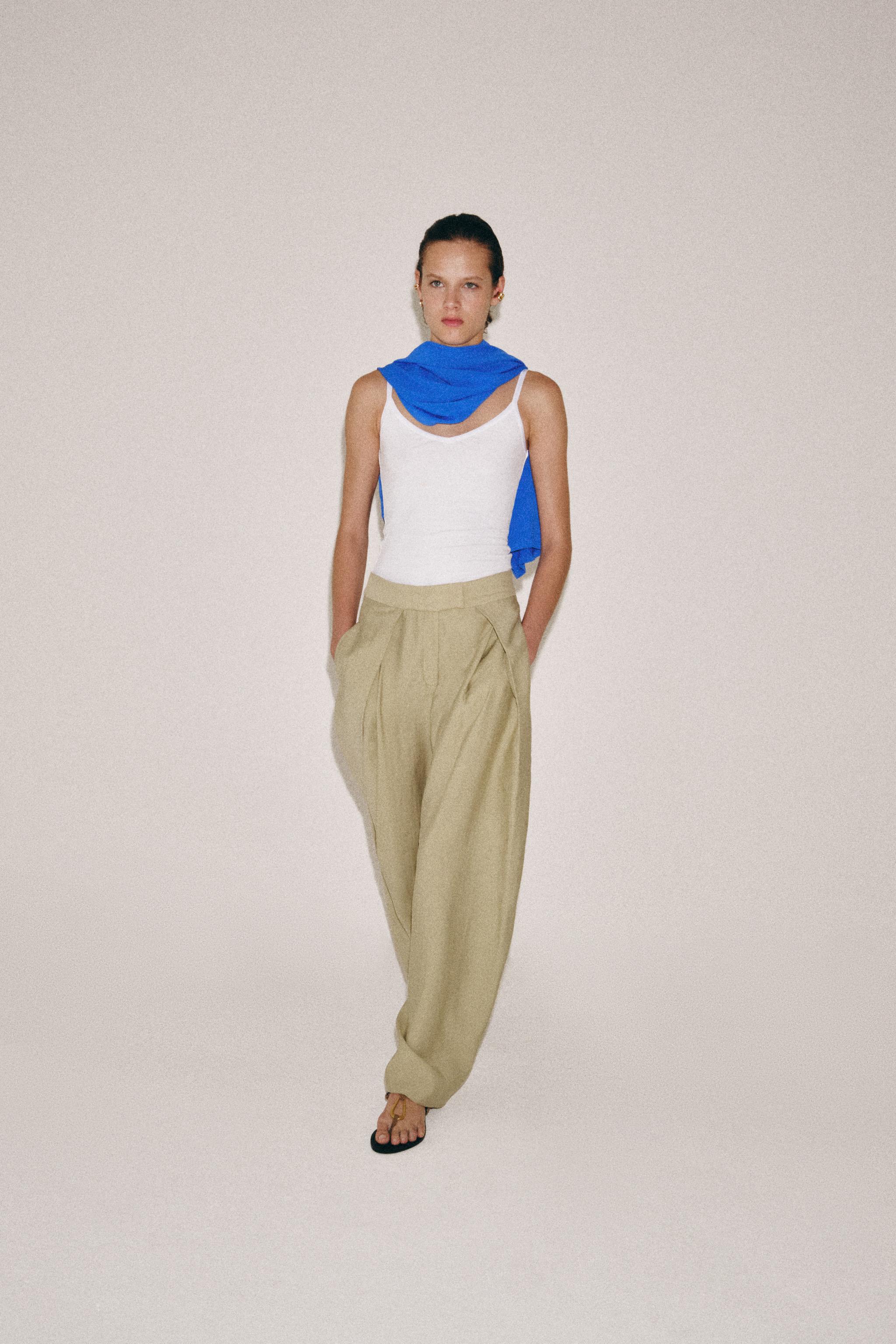 Zw Collection Wide-Leg Darted Trousers