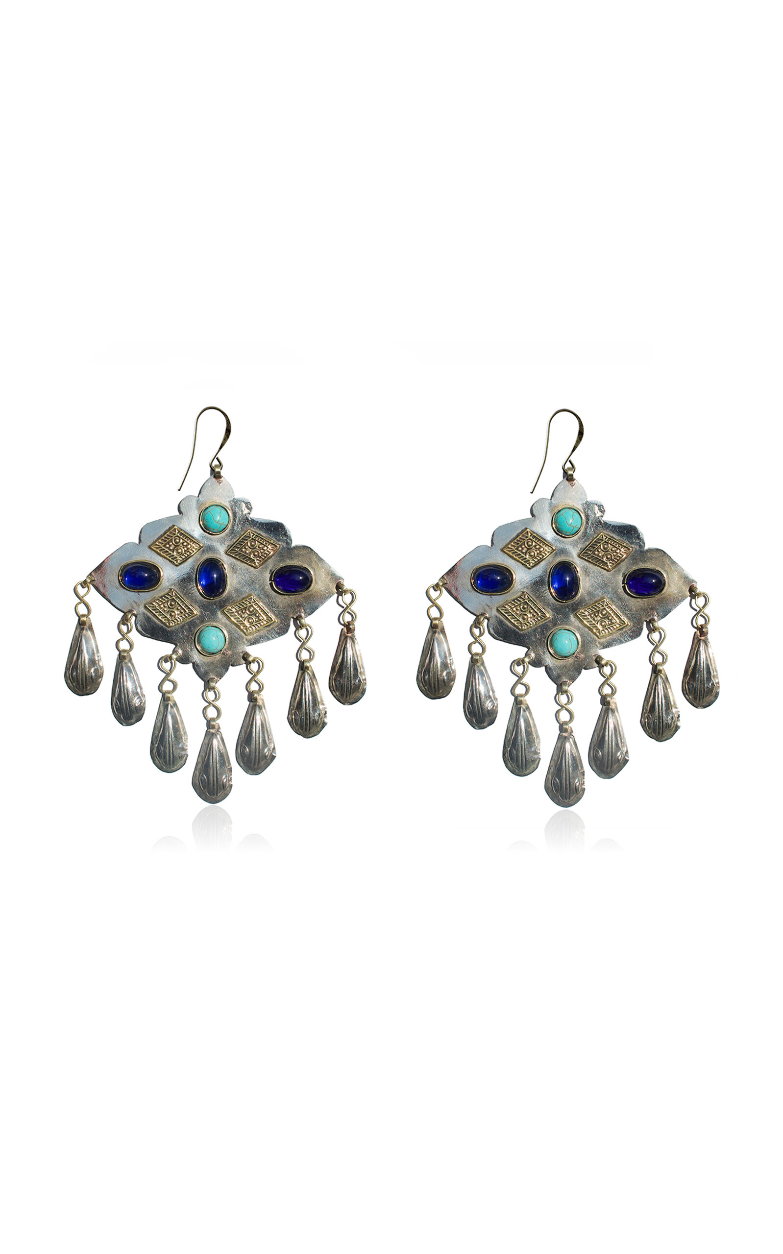 Blue Murano &amp;amp; Turquoise Teardrop Amulet Earrings