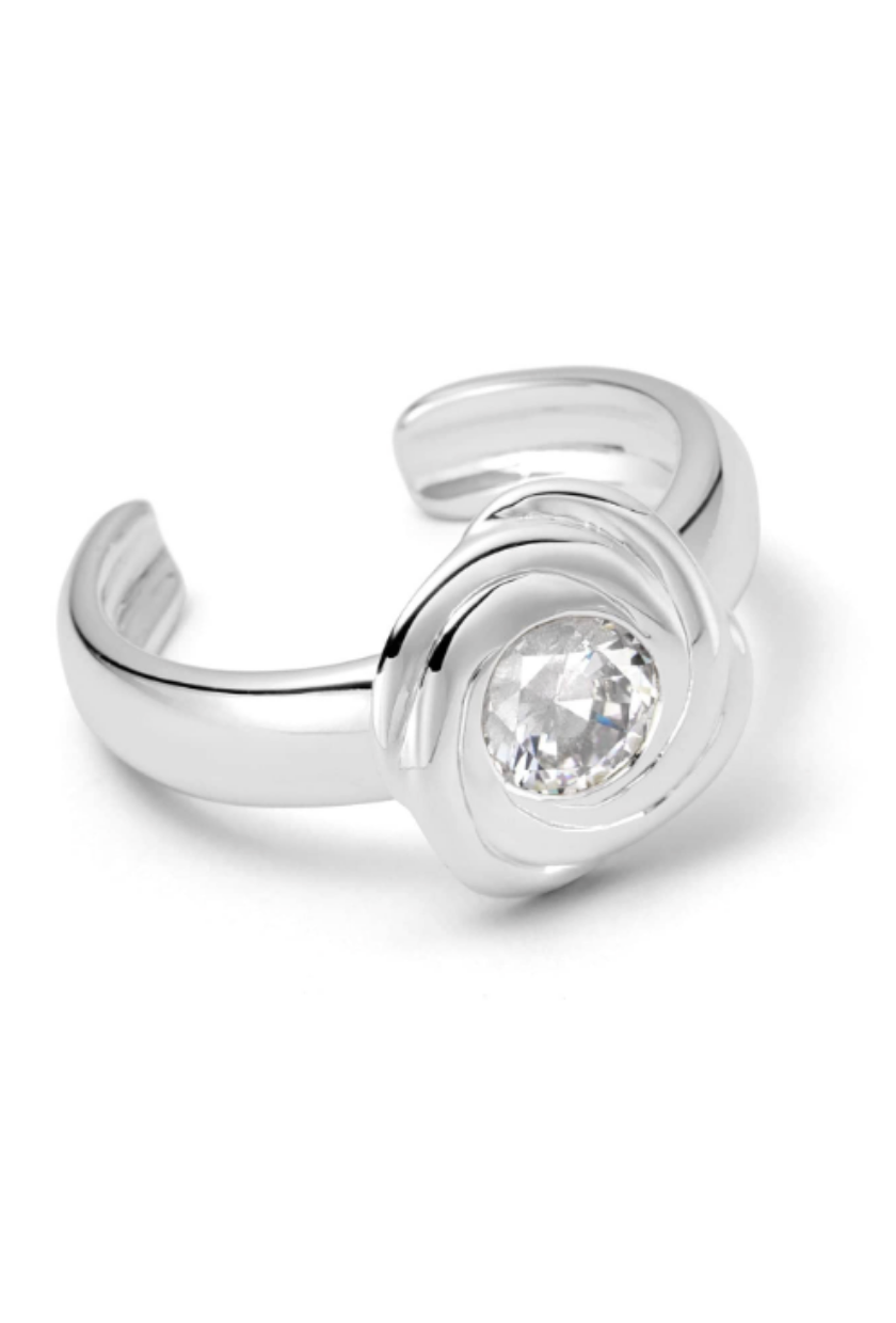 Daisy London Jewellery, Polly Crystal Knot Toe Ring Silver Plate