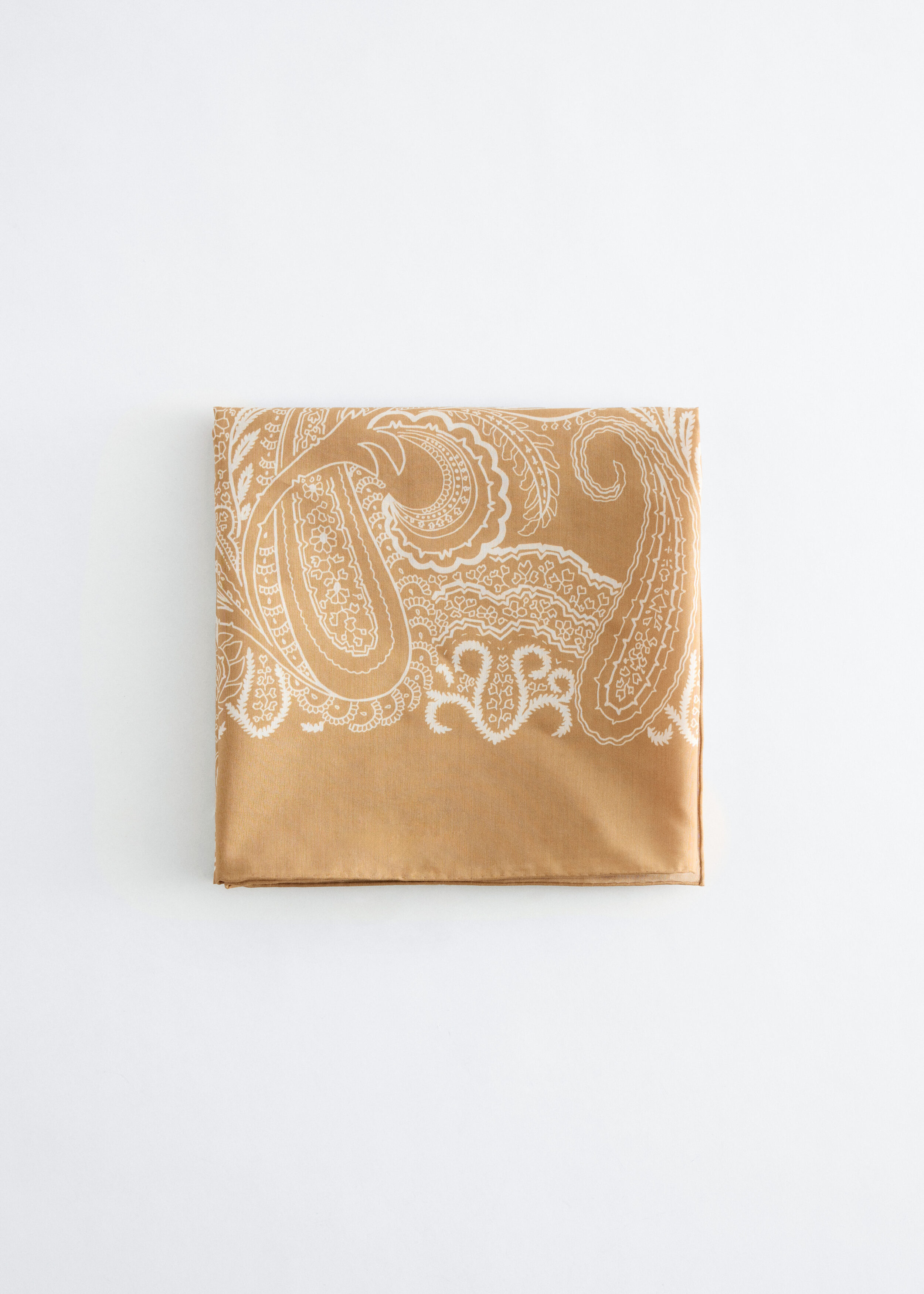 Large Silk-Blend Paisley Scarf - Beige/paisley