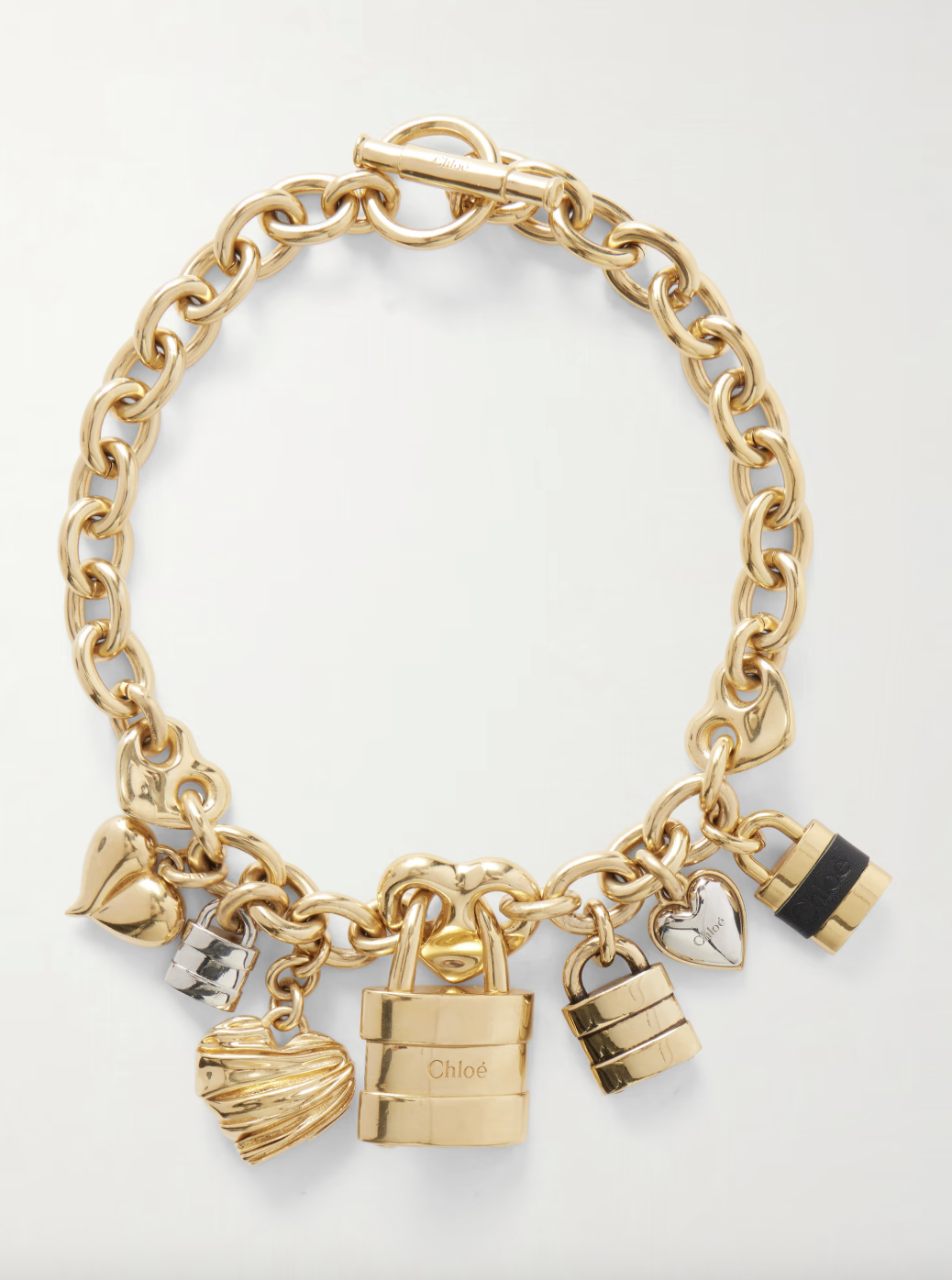 Chlo&amp;eacute; Gold-Tone and Leather Necklace
