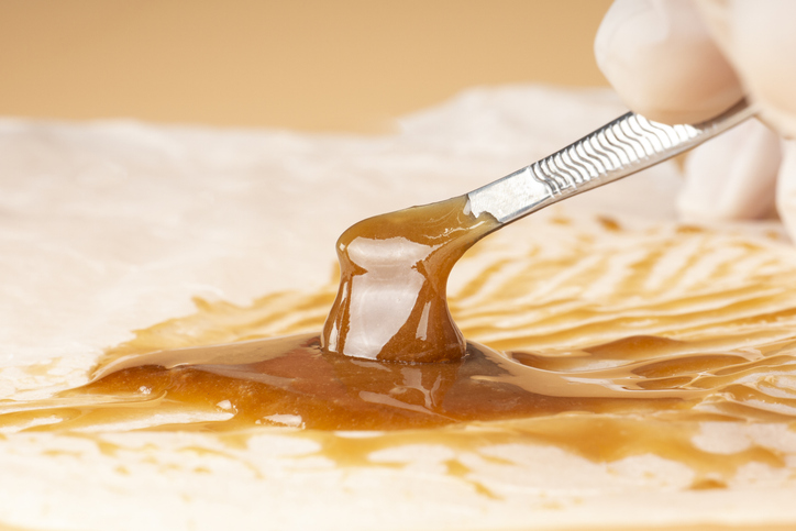 cannabis resin extract for smoking high stone smoke, dab tool and live resin