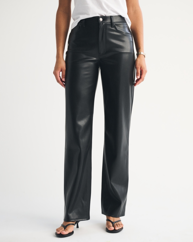 Curve Love High Rise 90s Relaxed Vegan Leather Pant