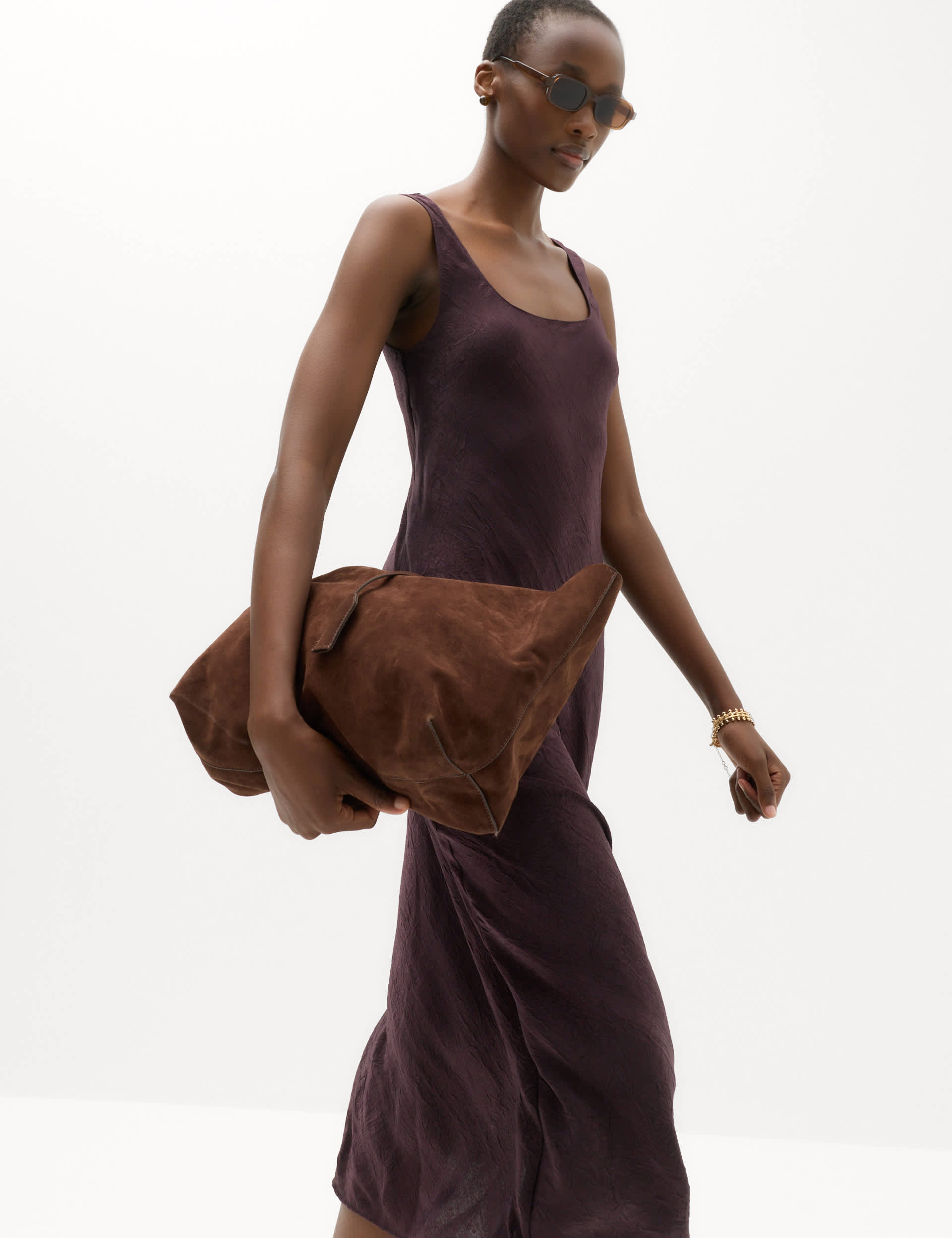 Satin Scoop Neck Midi Slip Dress