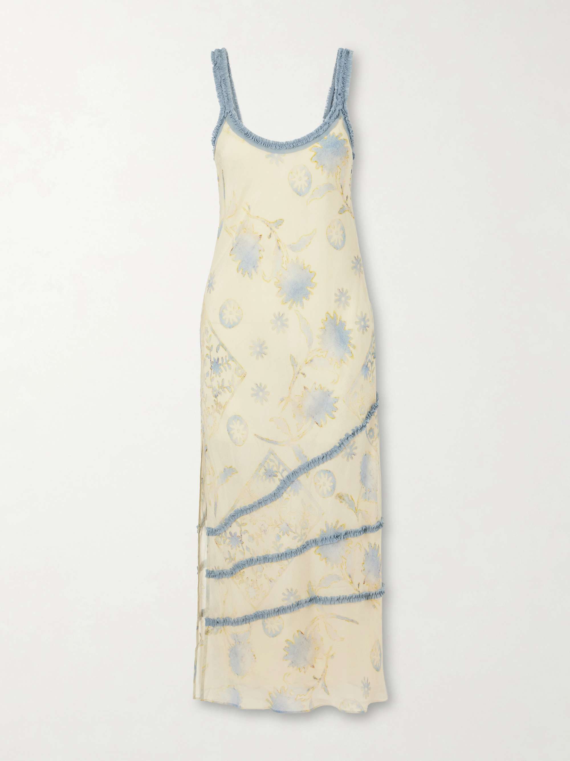 Cecile Ruffled Printed Chiffon Maxi Dress
