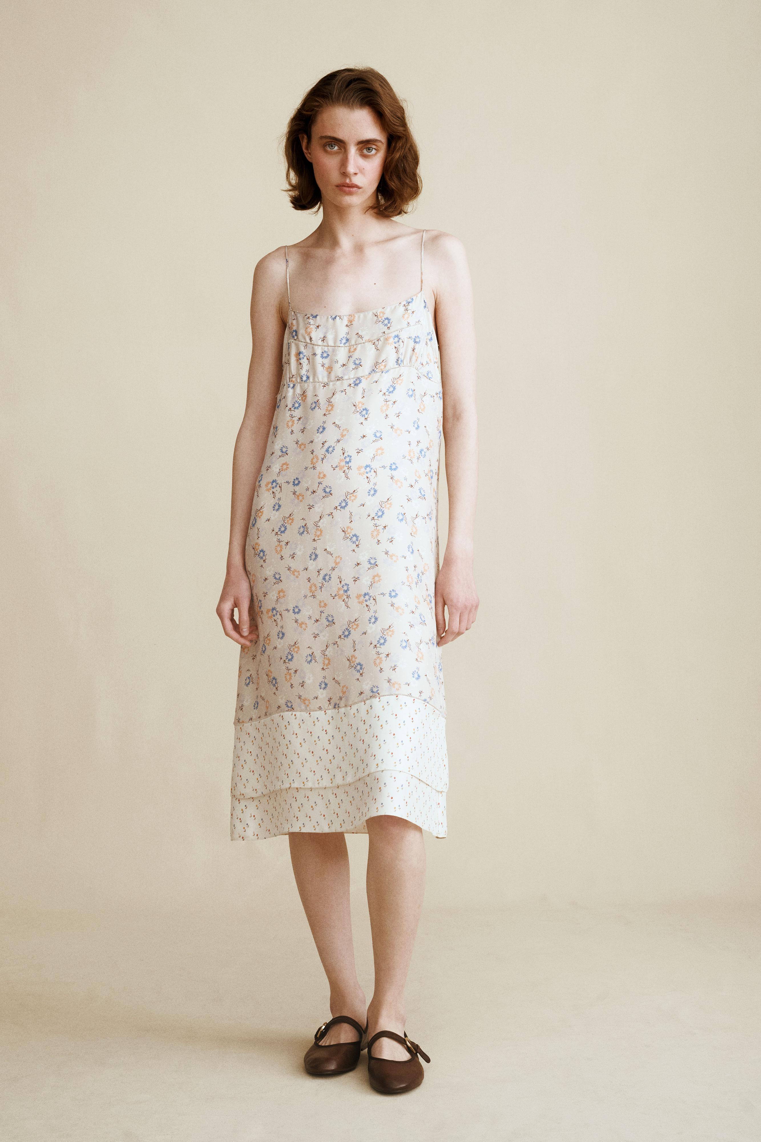 100% Silk Dress Created by Caramel London X Zara - Printed - Xs