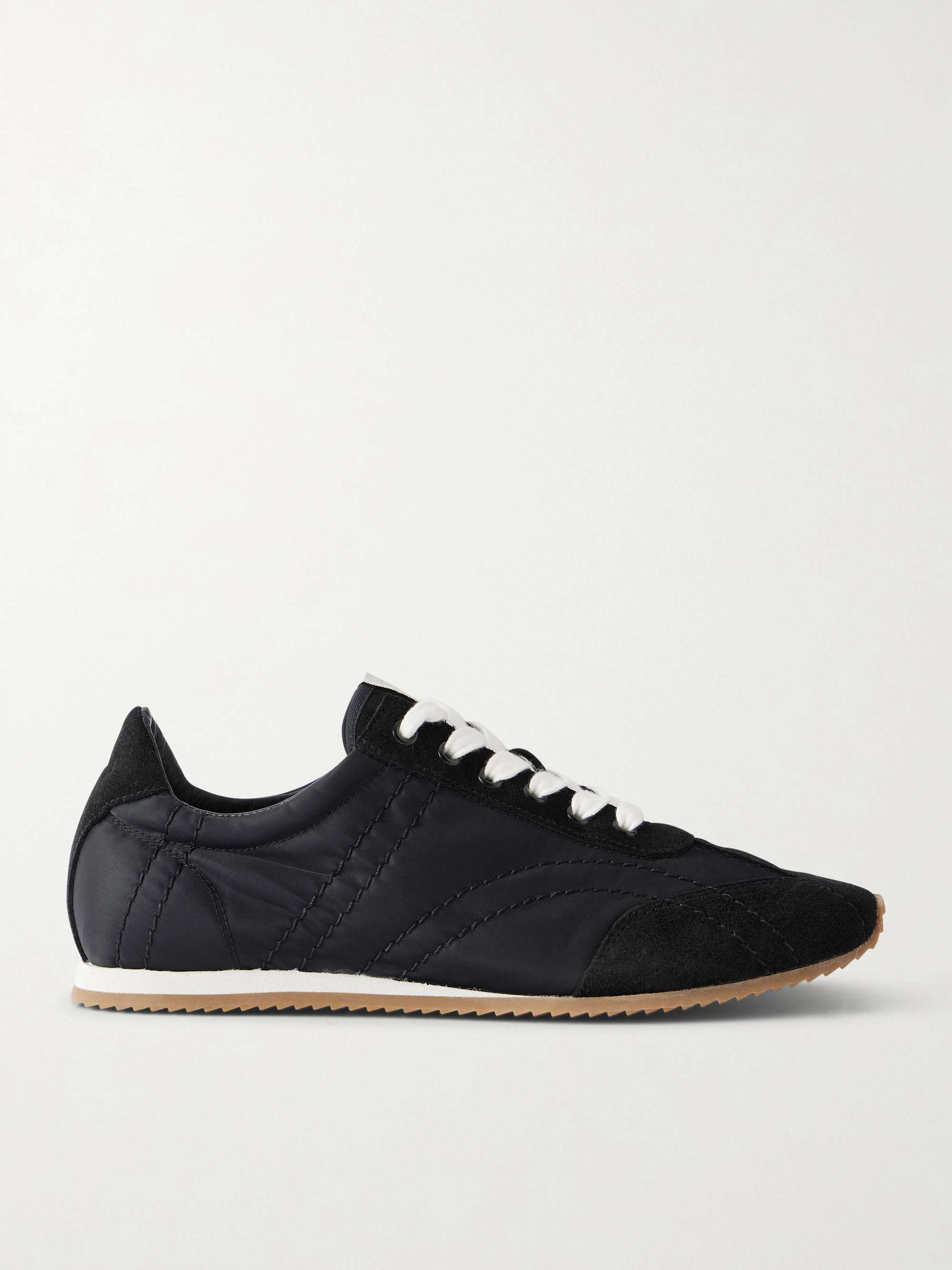 Flex Suede-Trimmed Shell Sneakers
