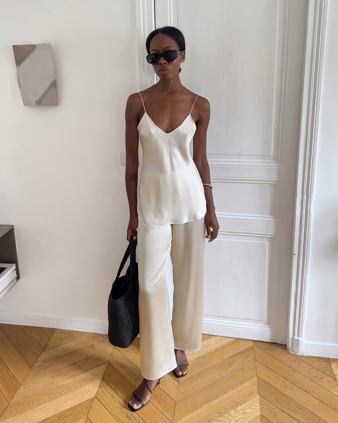 Woman in Paris wearing a summer outfit.