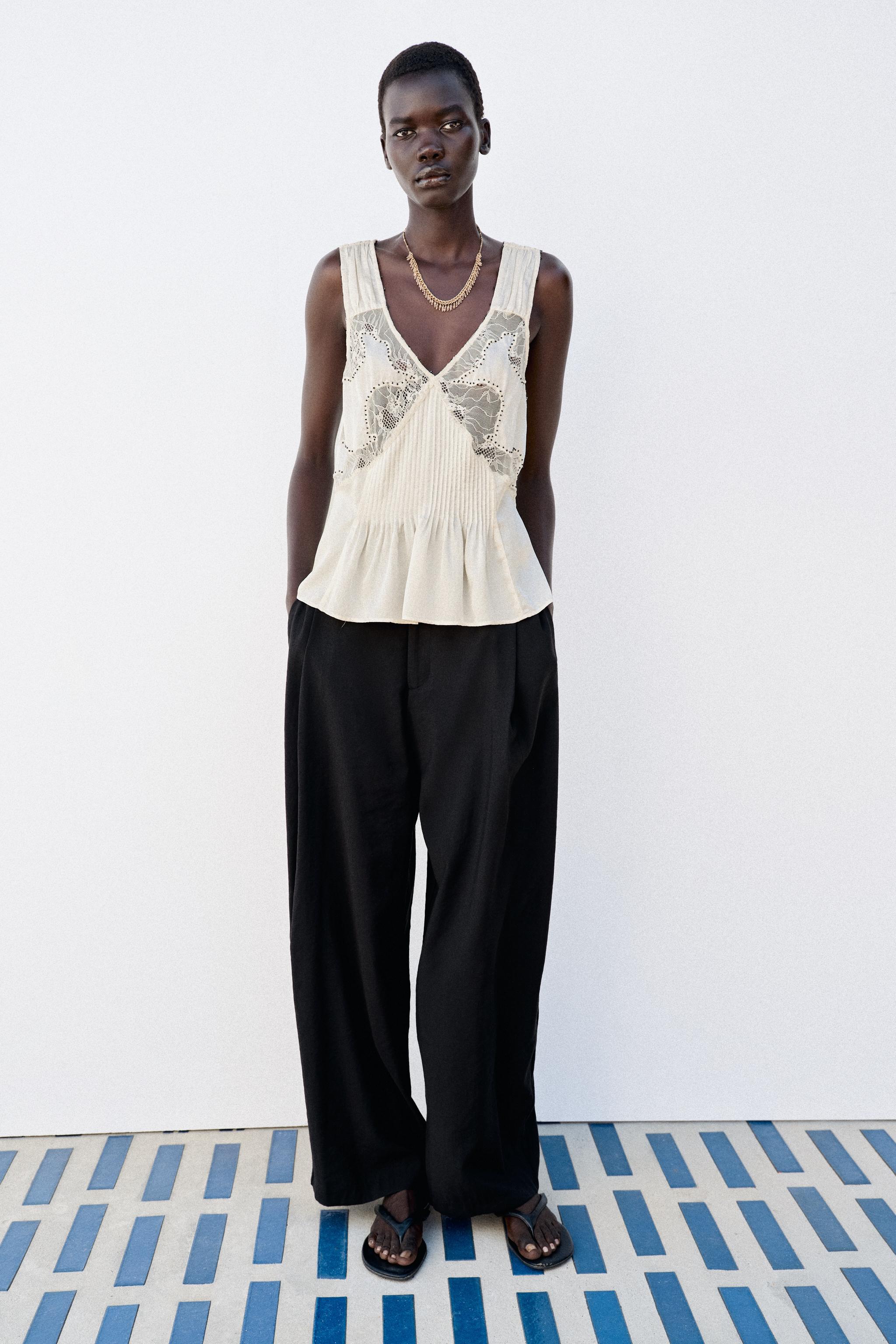Beaded Top - Ecru - Xs
