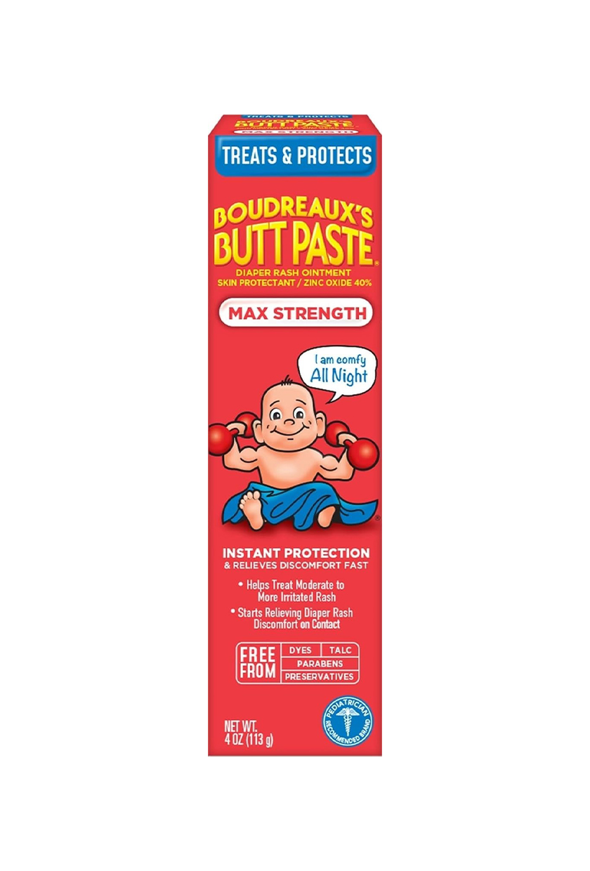 Boudreaux&amp;rsquo;s Butt Paste Max Strength Diaper Rash Cream for Baby, Ointment With Zinc Oxide, 4 Oz Tube