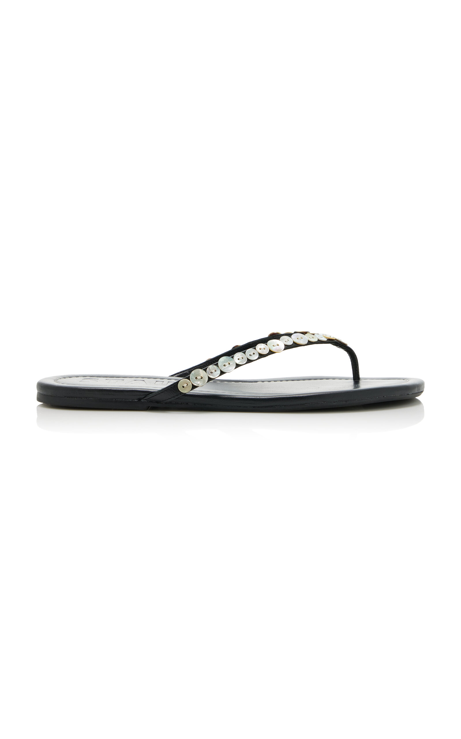Freja Embellished Leather Thong Sandals